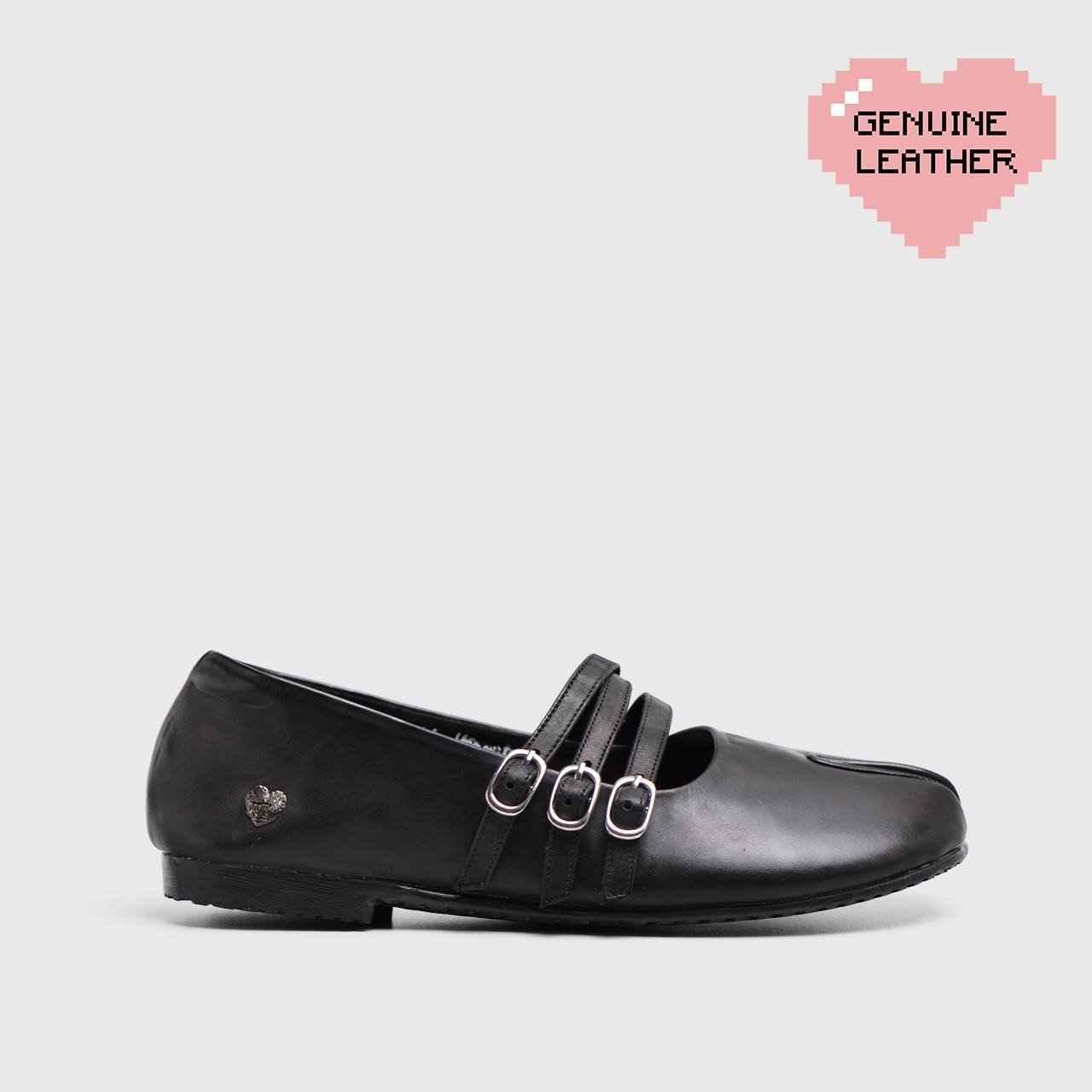 Melanie Flatshoes Genuine Leather Black - Image 2
