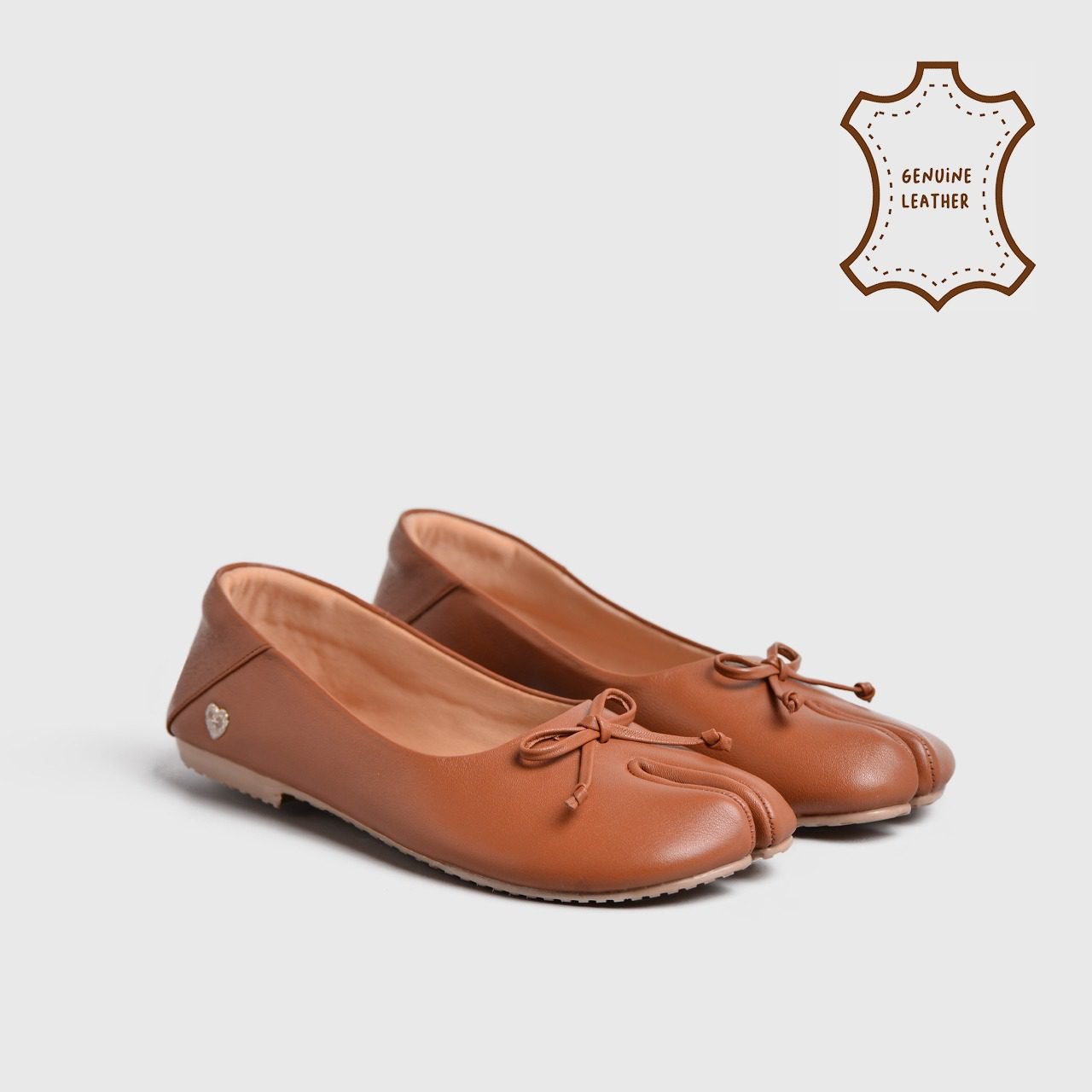 Evodia Flat Shoes Genuine Leather Tan - 40