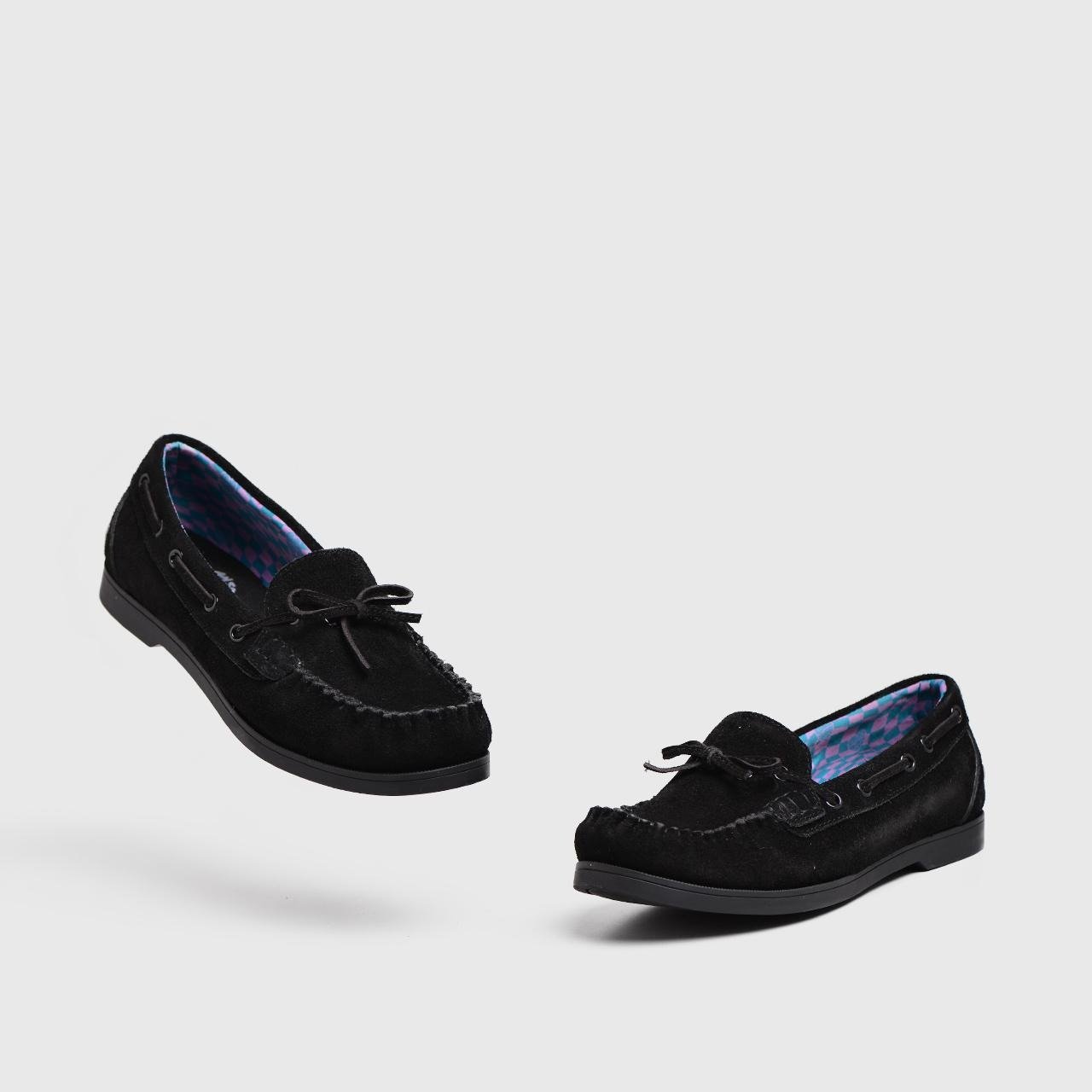 Barnsley Flat Shoes Genuine Suede Black - Image 4