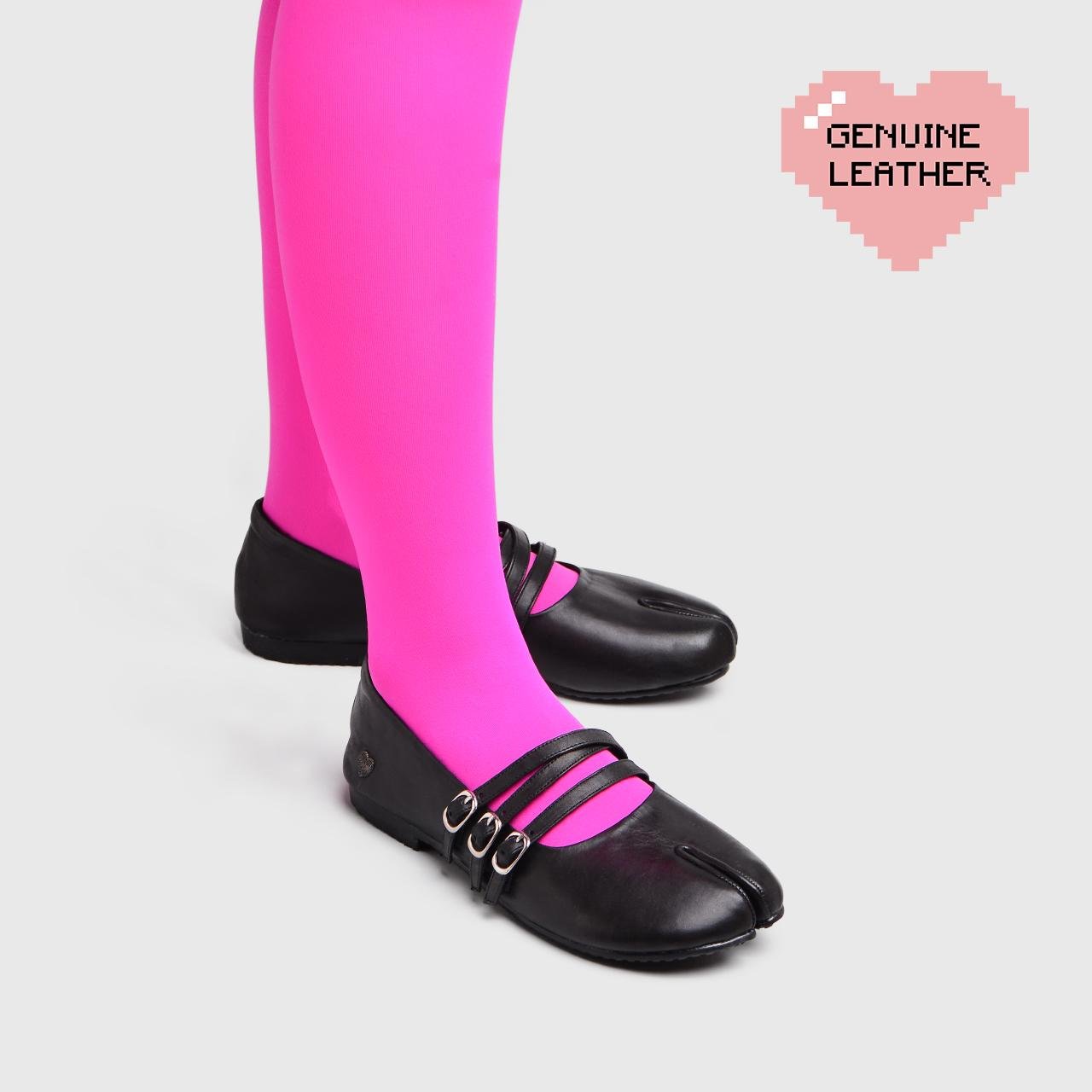 Melanie Flatshoes Genuine Leather Black - Image 6