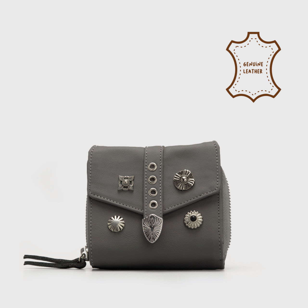Migrani Wallet Genuine Leather Grey