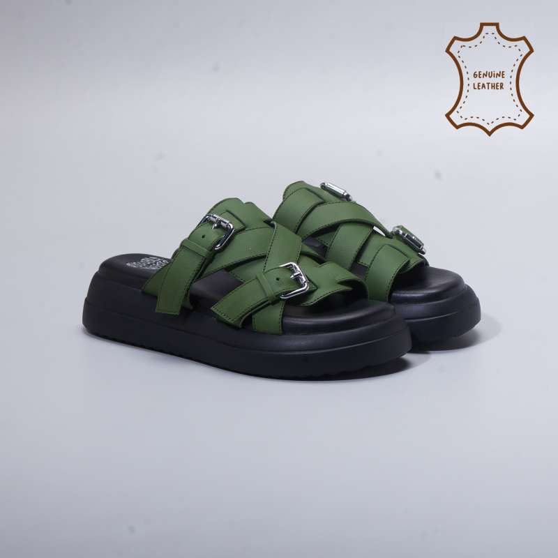 Lyanno Sandals Genuine Leather Green