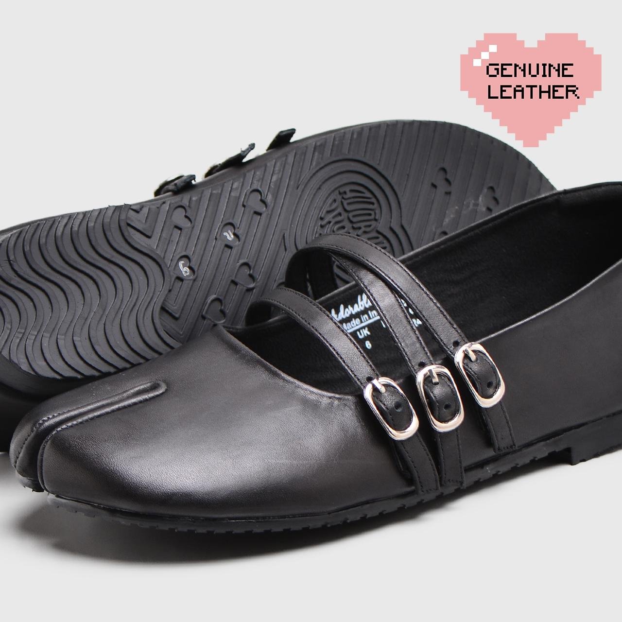 Melanie Flatshoes Genuine Leather Black - Image 3