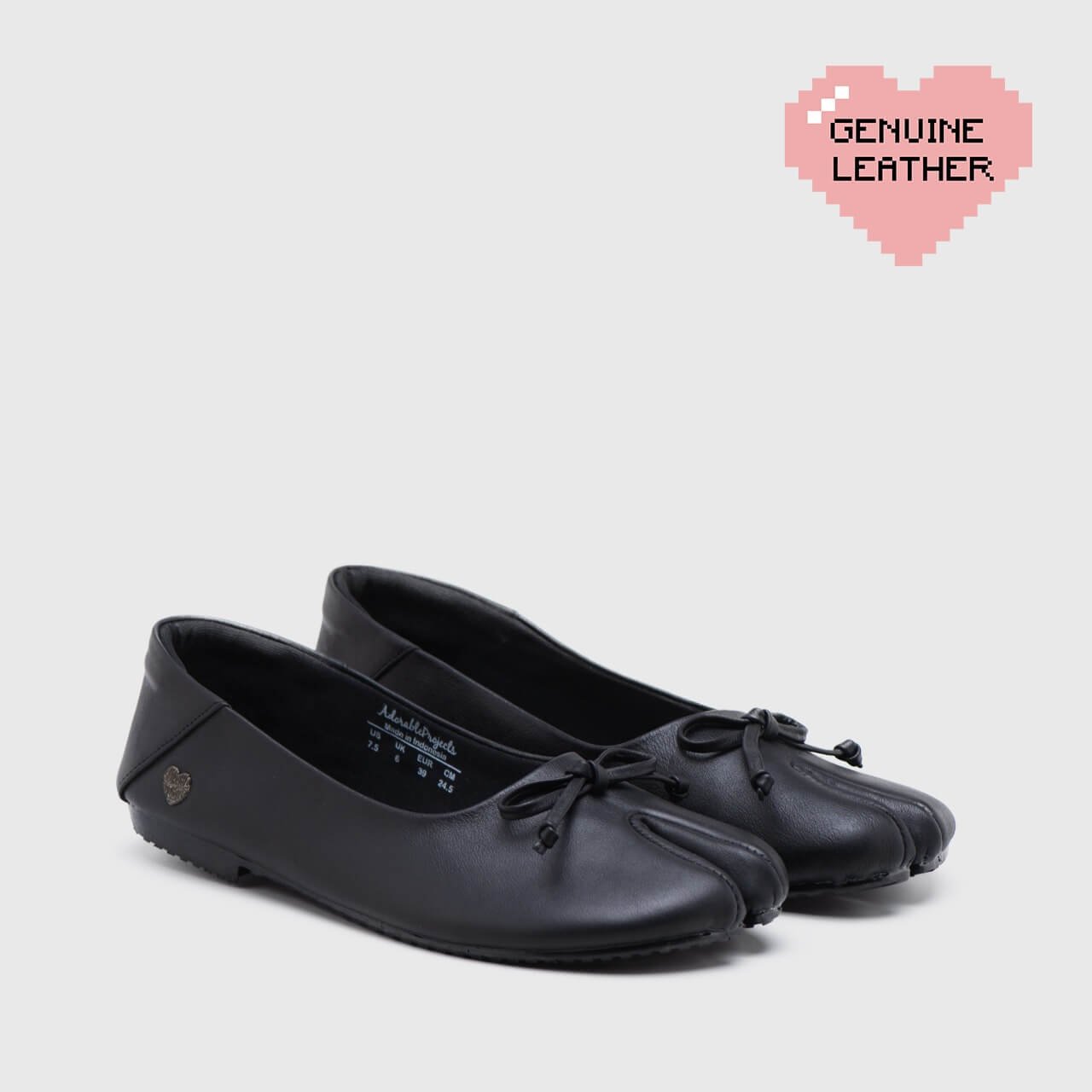 Evodia Flat Shoes Genuine Leather Black - 36