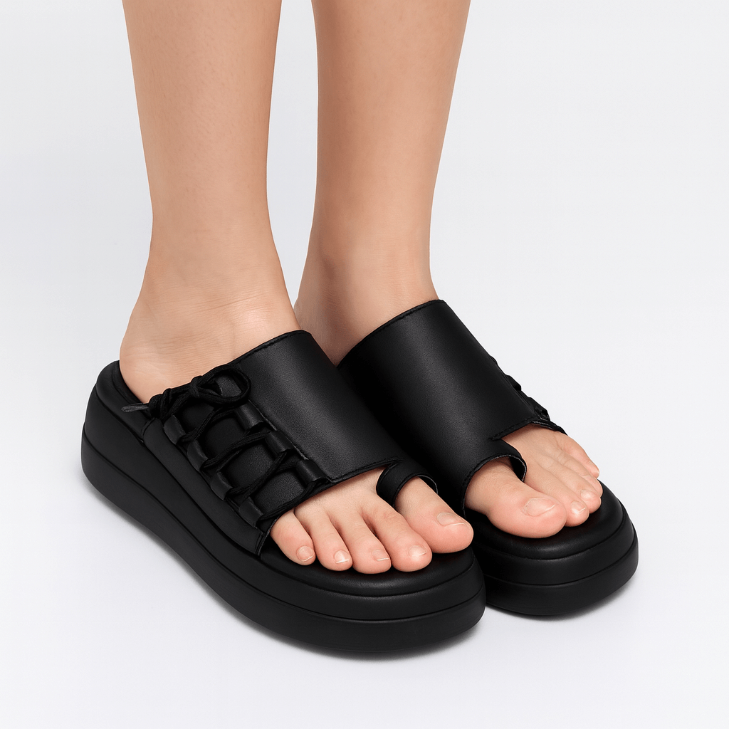 Elony Sandals Genuine Leather Black - Image 5