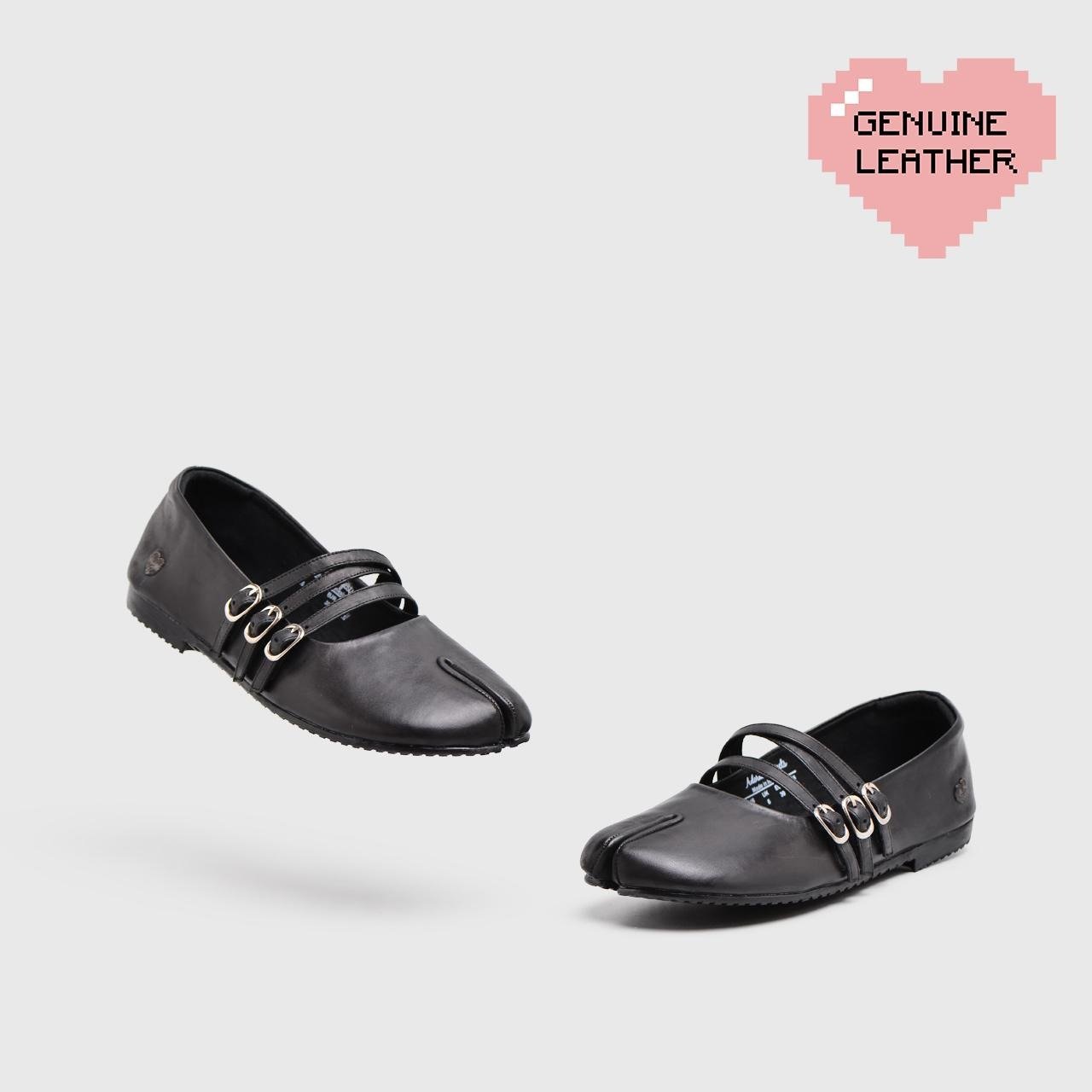 Melanie Flatshoes Genuine Leather Black - Image 5