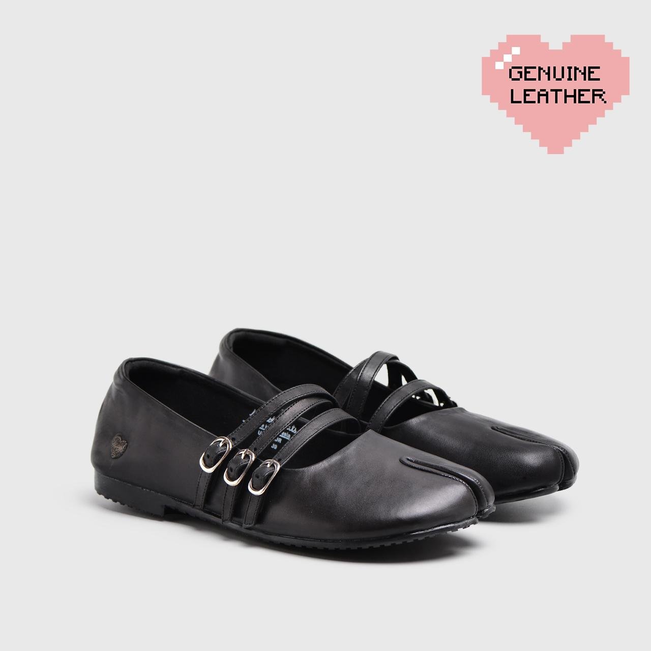 Melanie Flatshoes Genuine Leather Black