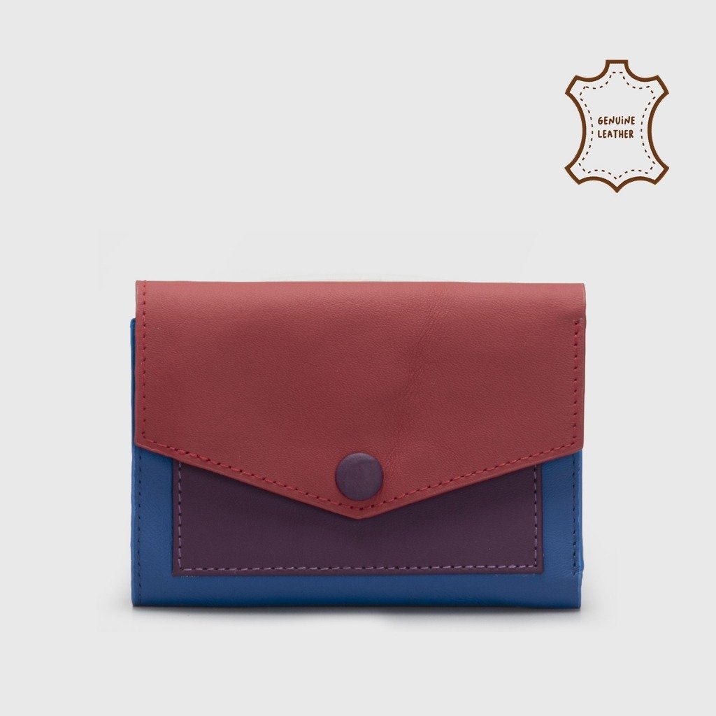 Drusilla Wallet Genuine Leather Blue N Red