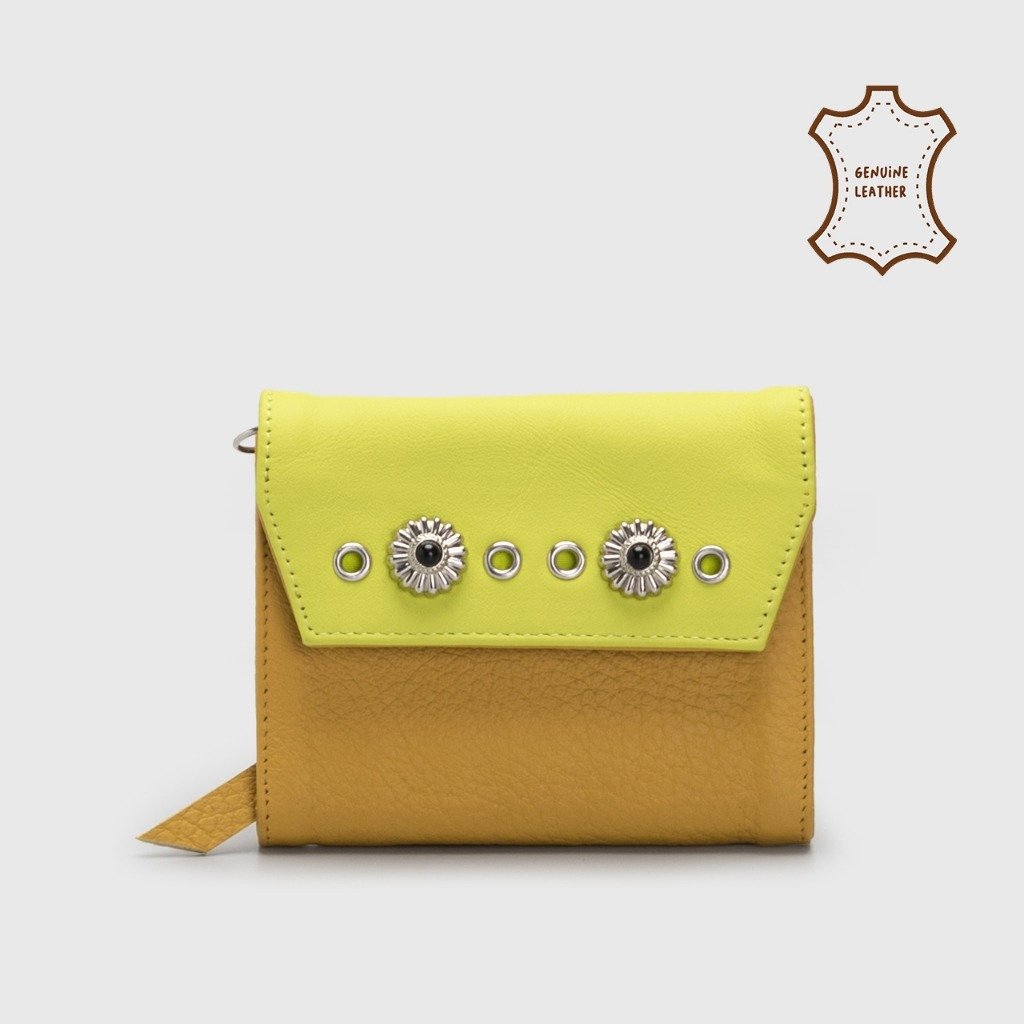 Tira Wallet Genuine Leather Lime N Yellow