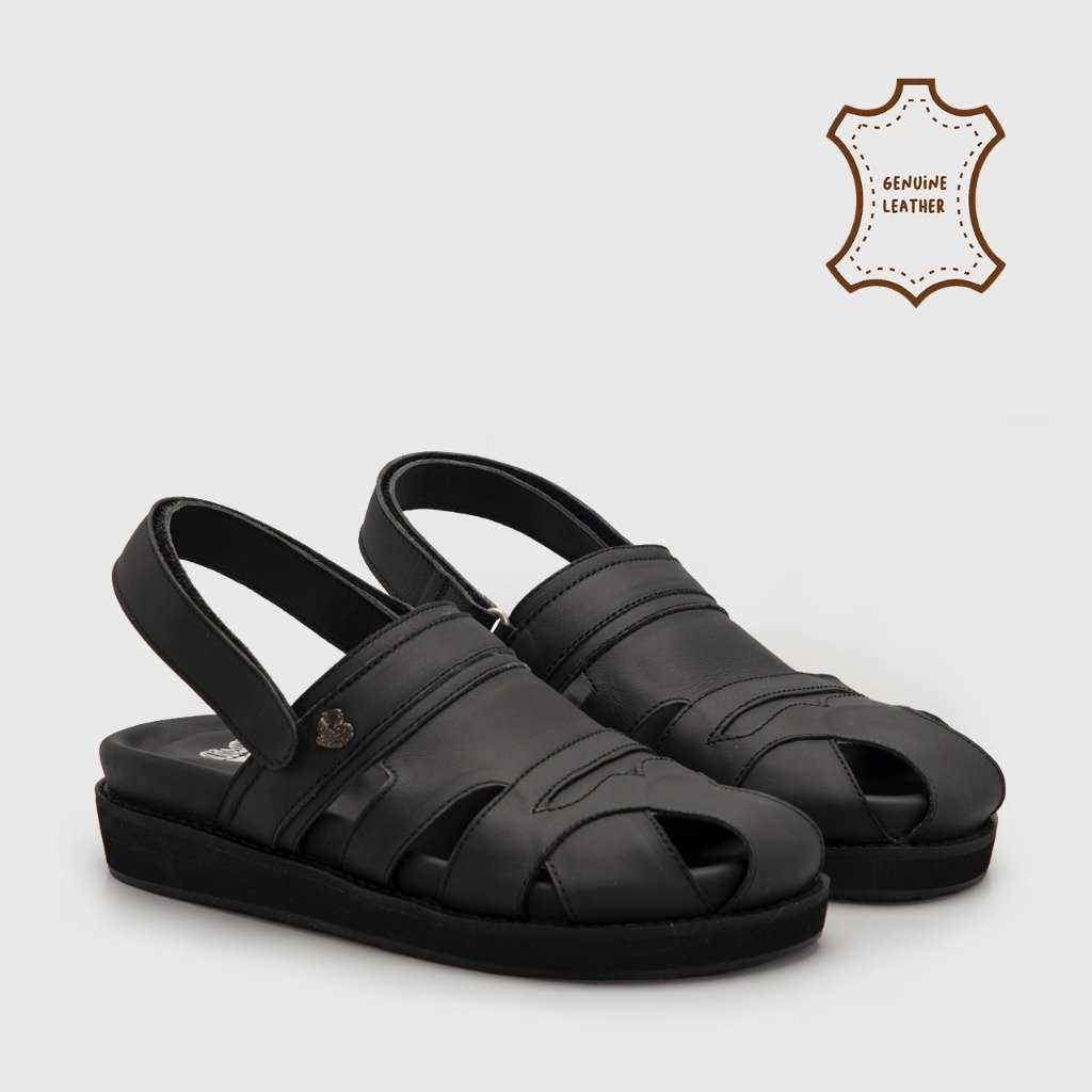 Bercka Sandals Genuine Leather Black