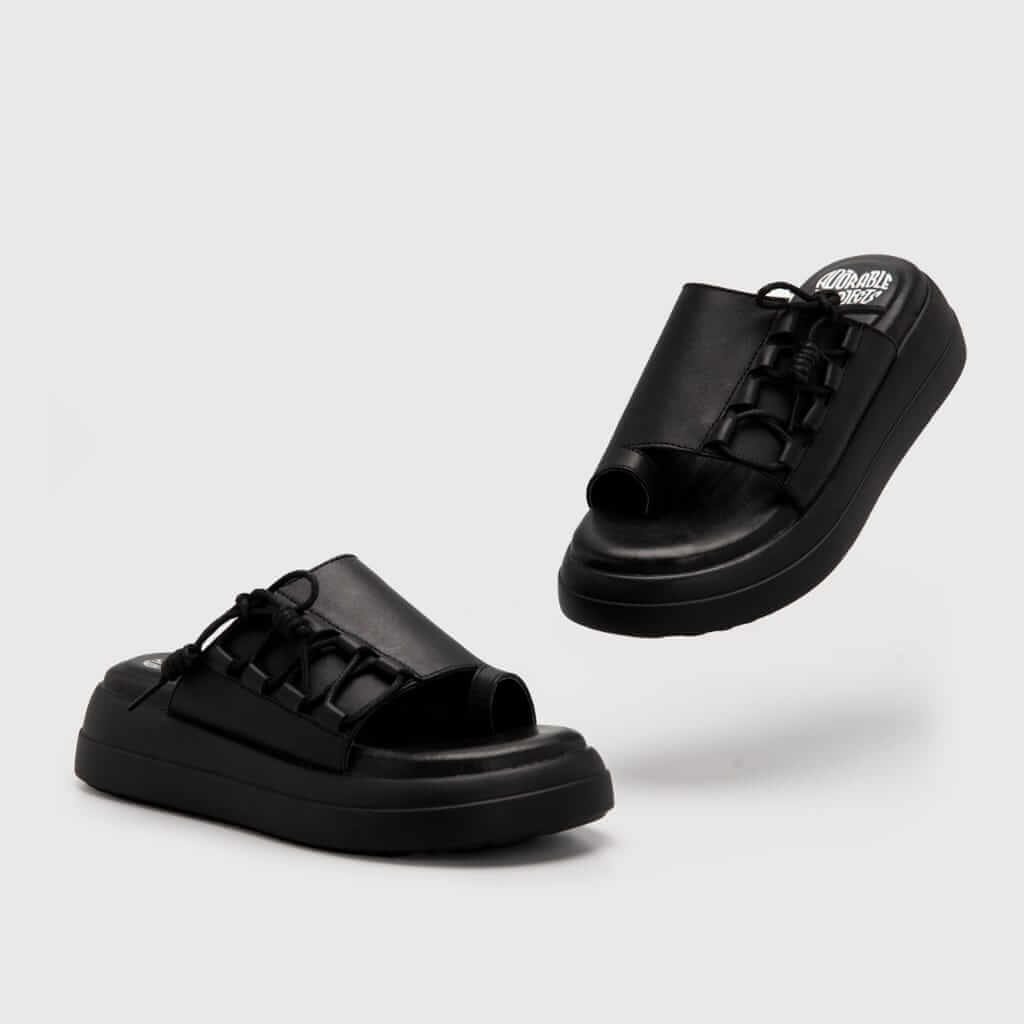 Elony Sandals Genuine Leather Black - Image 4