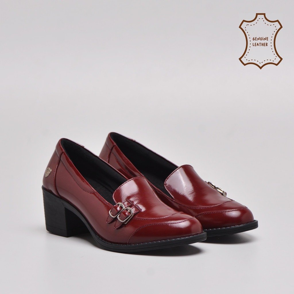 Yuji Heels Genuine Leather Maroon
