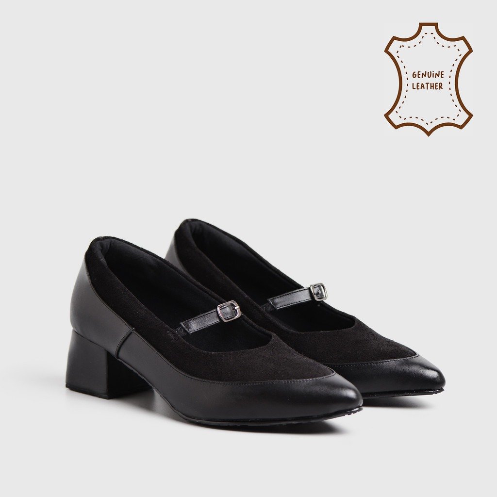 Christine Heels Genuine Leather Black