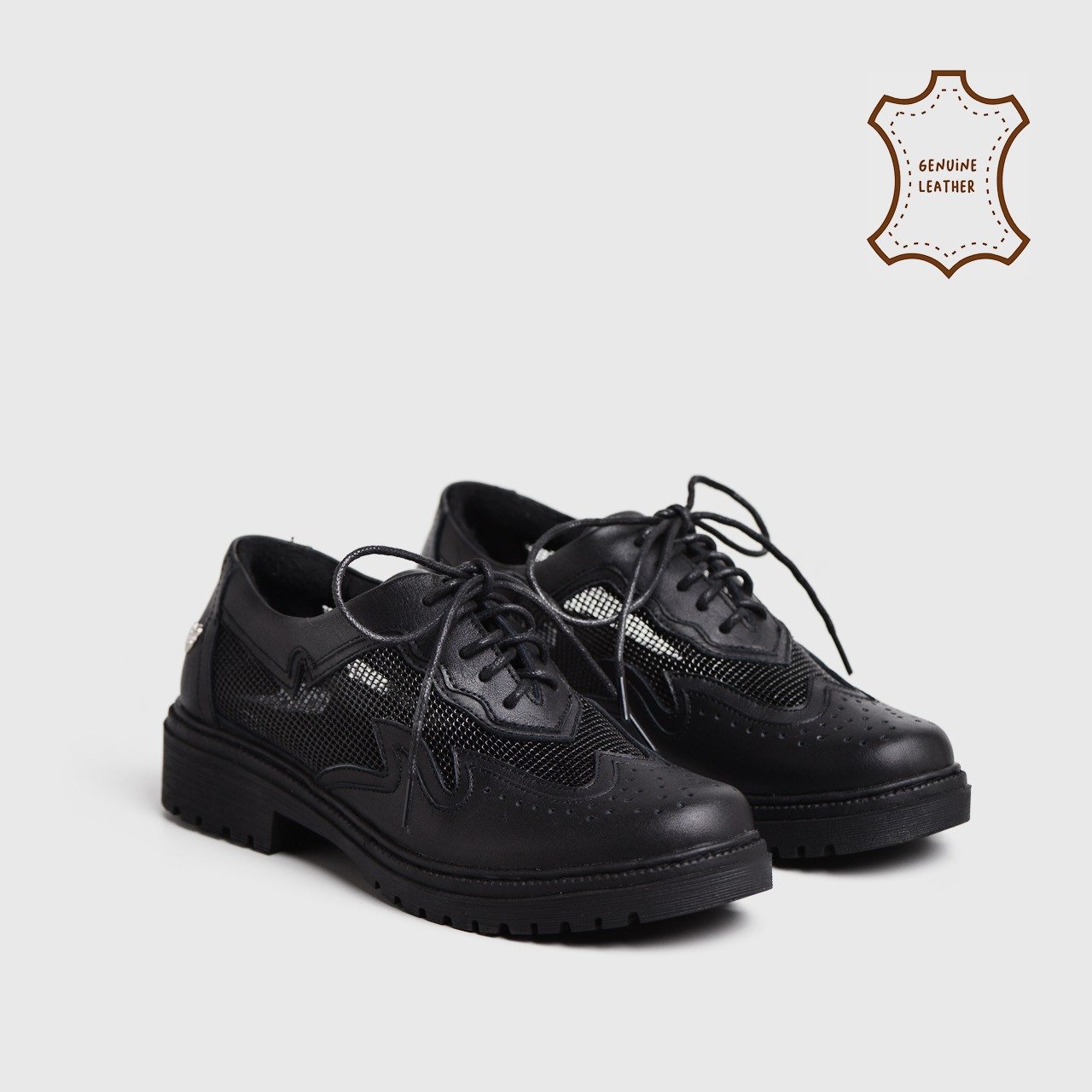 Ulrike Oxford Genuine Leather Black