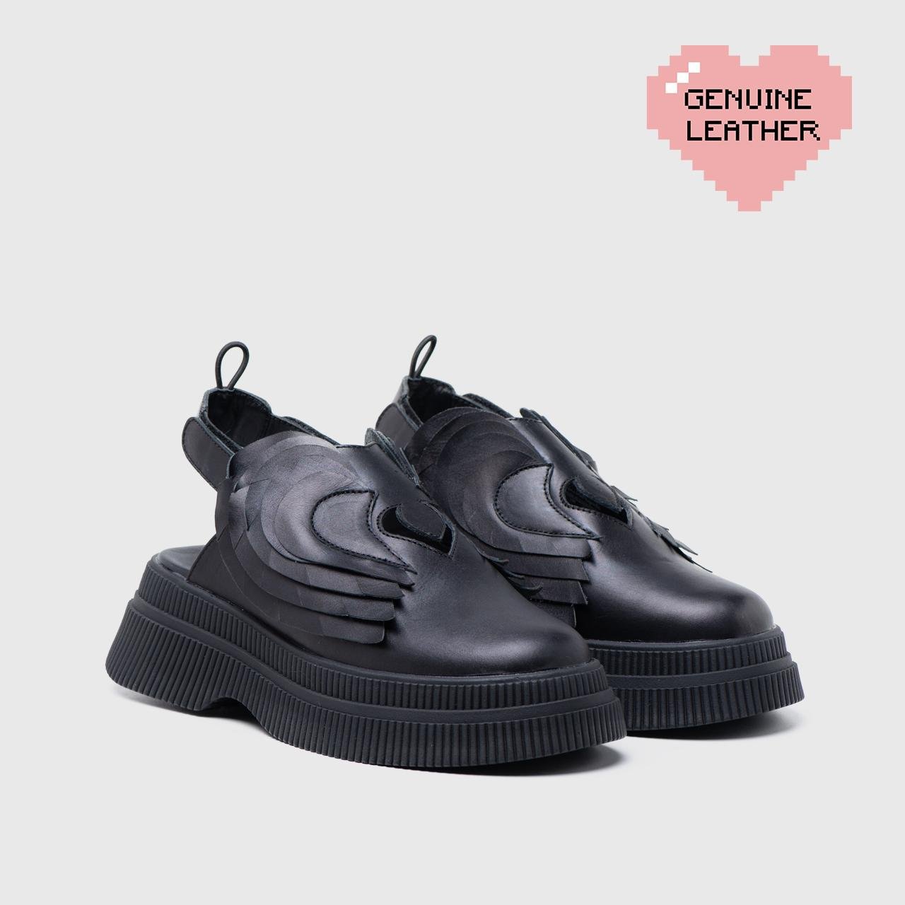 Irla Platform Genuine Leather Black