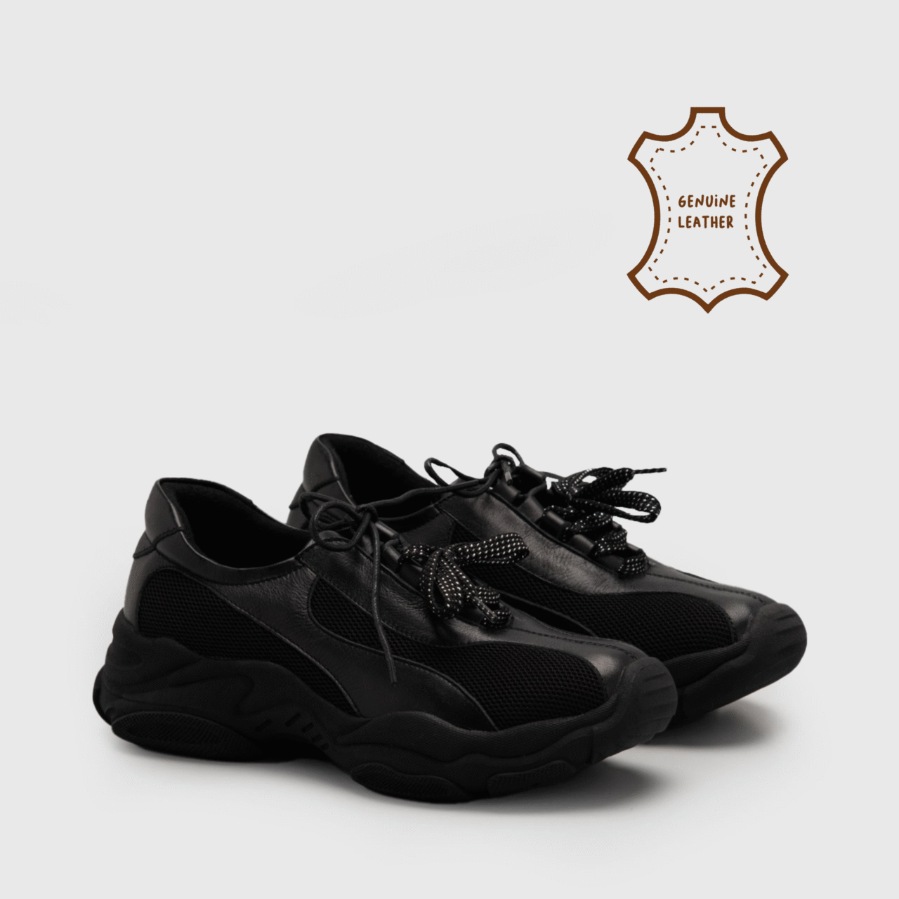 Asera Sneakers Genuine Leather Black