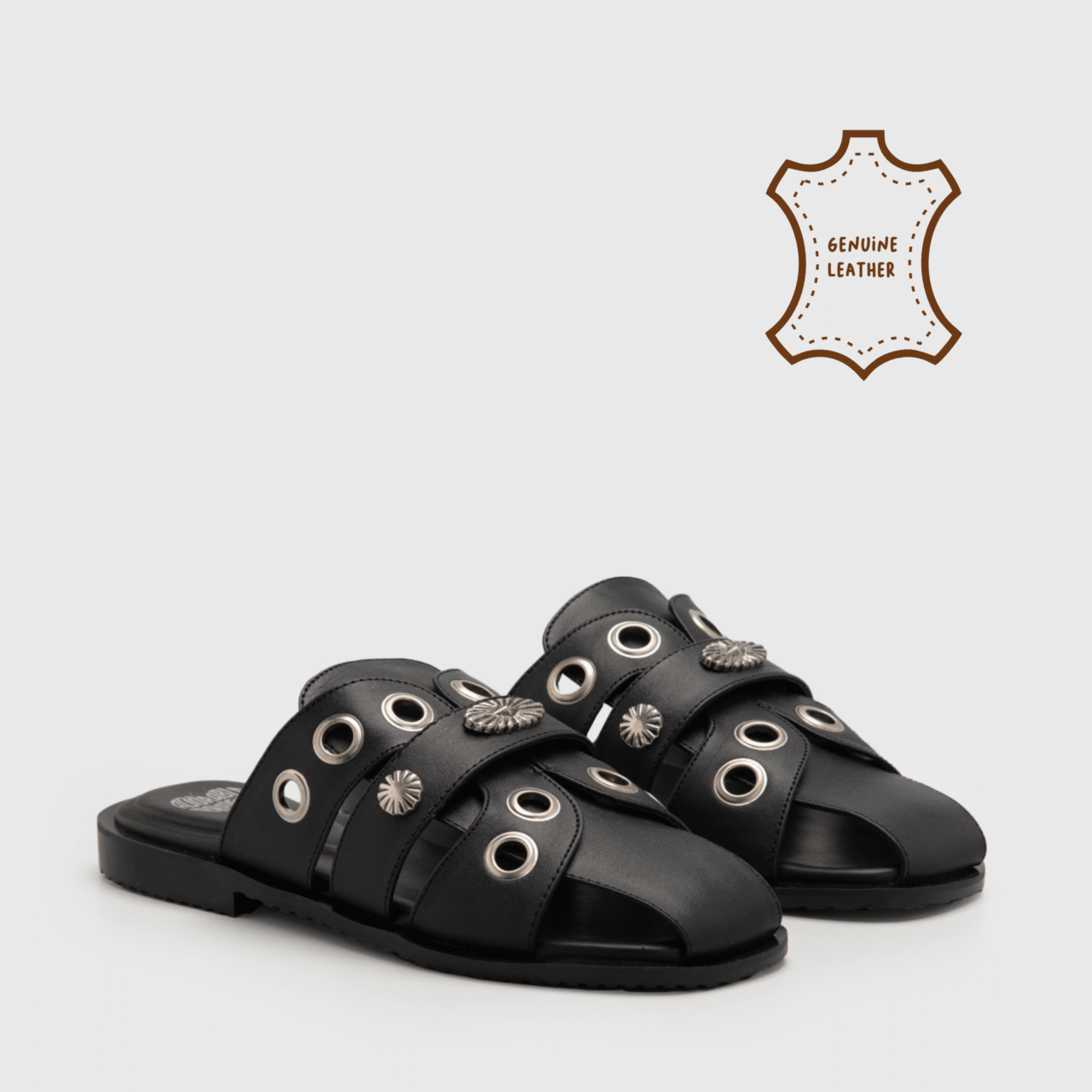 Elicia Sandals Genuine Leather Black