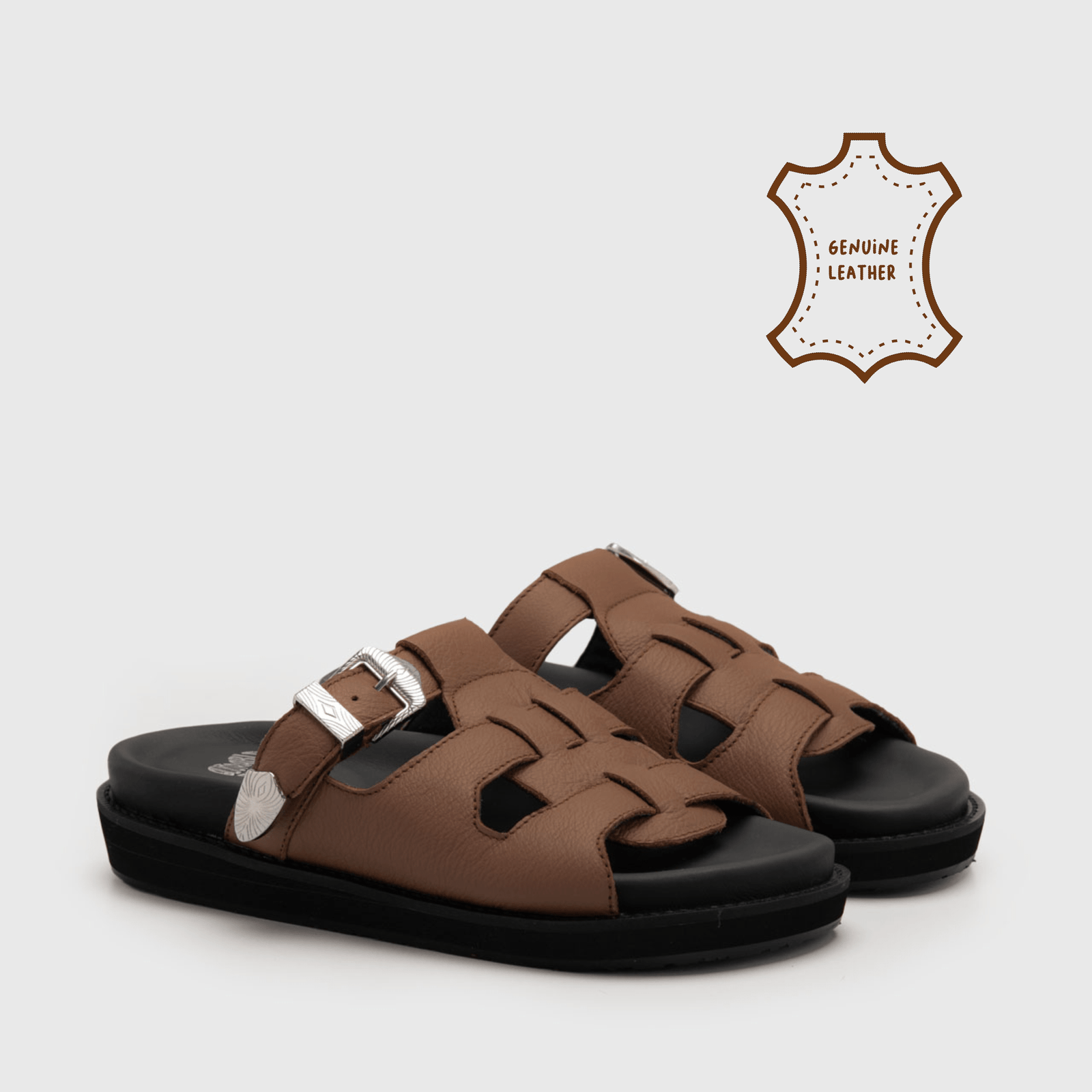 Savier Sandals Genuine Leather Brown