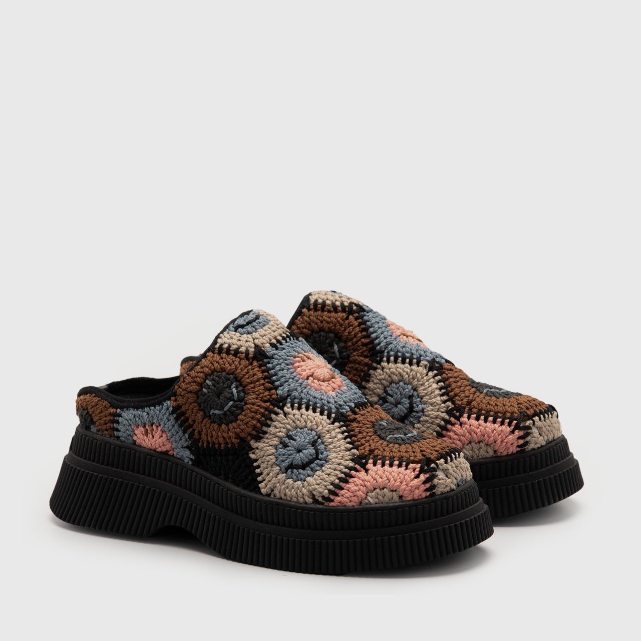 Loretta Crochet Mules Worm Color
