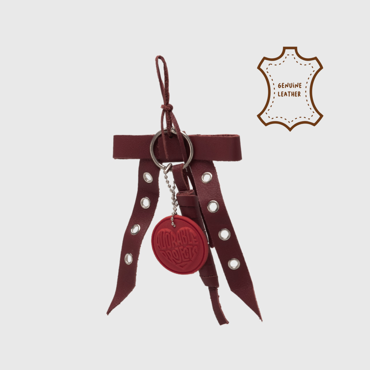 Ribouette Bag Charm Maroon