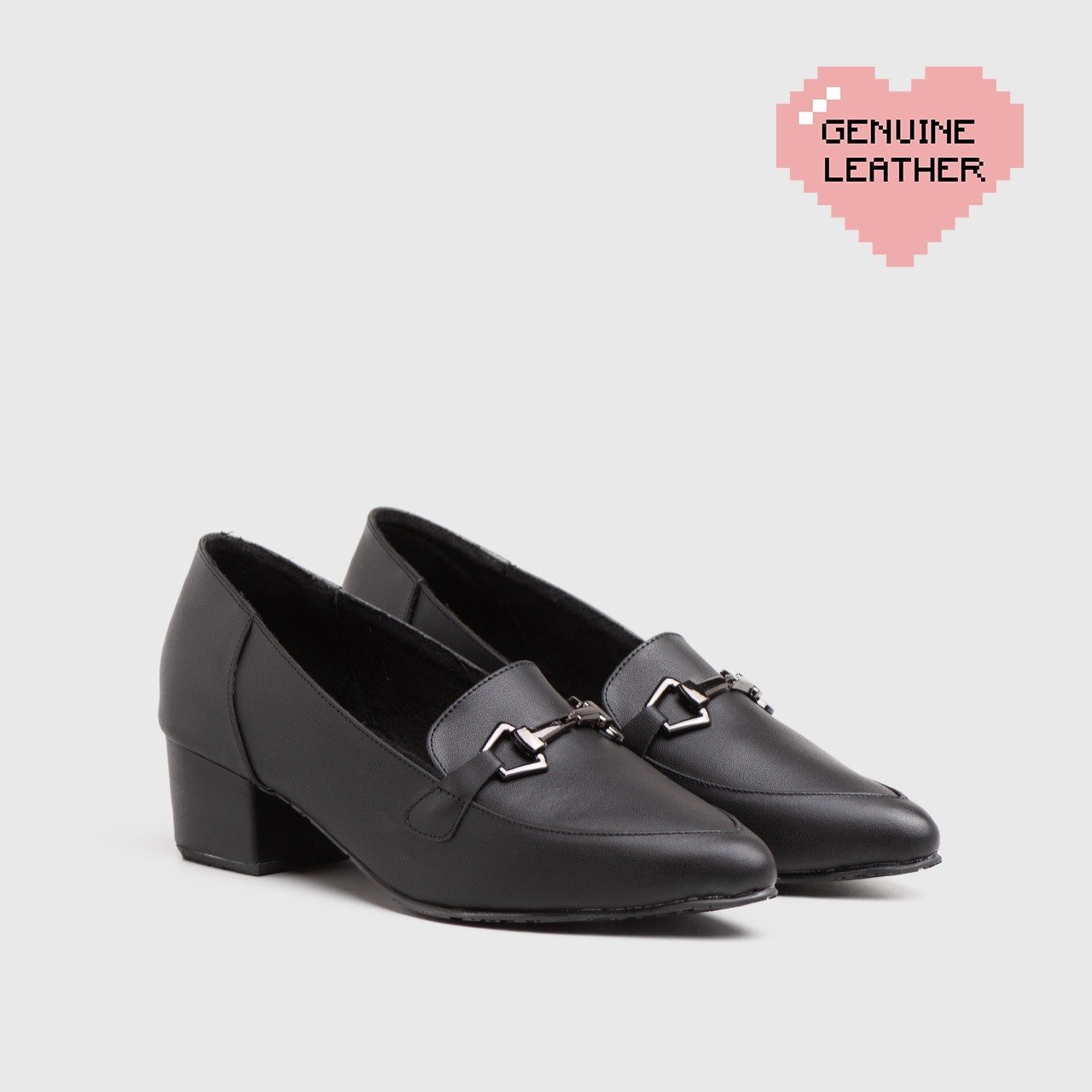Mulligan Heels Genuine Leather Black
