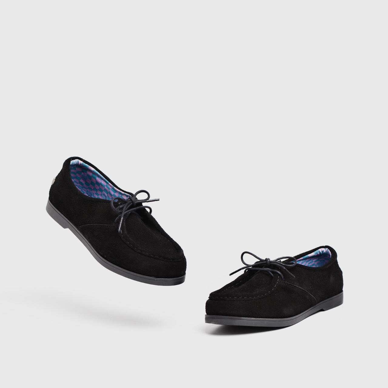 Grachvog Flat Shoes Genuine Suede Black - Image 4