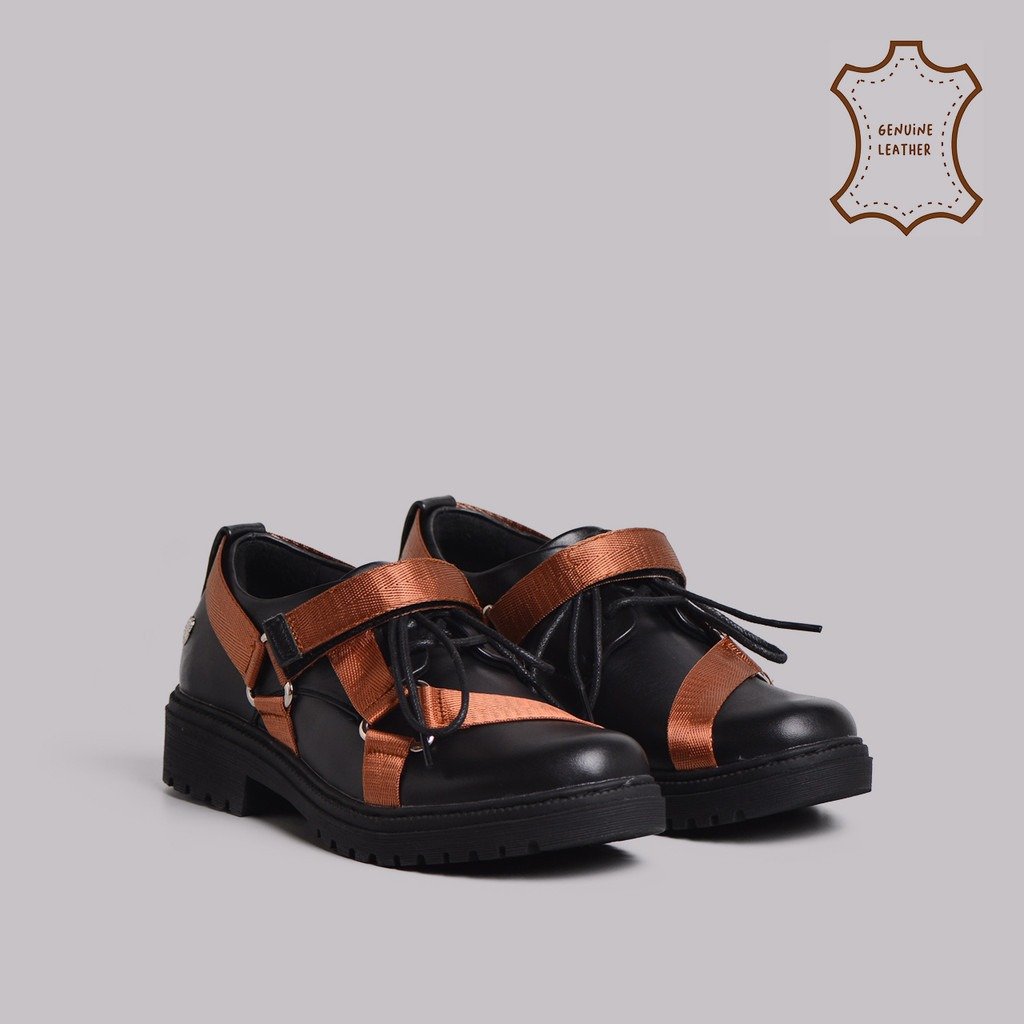 Vailana Oxford Genuine Leather Black