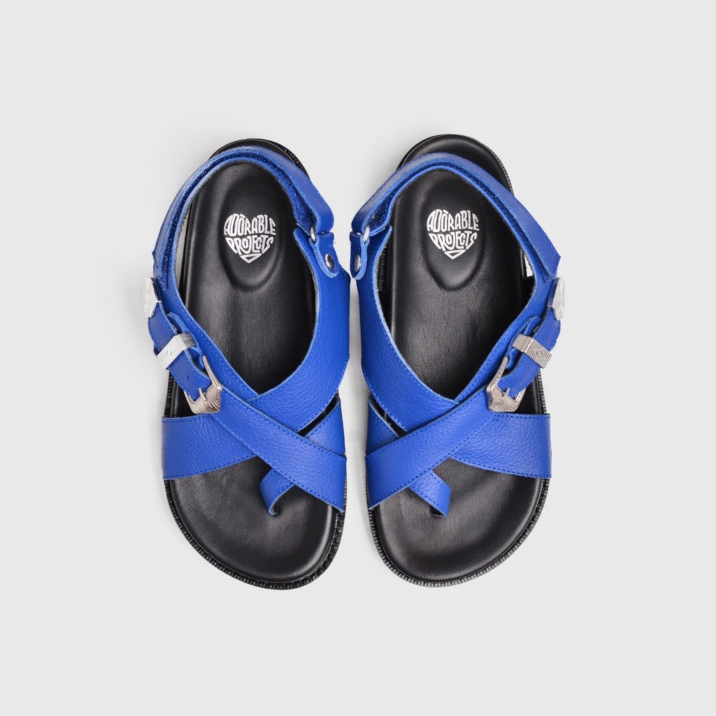 Elena Sandals Genuine Leather Blue - Image 5