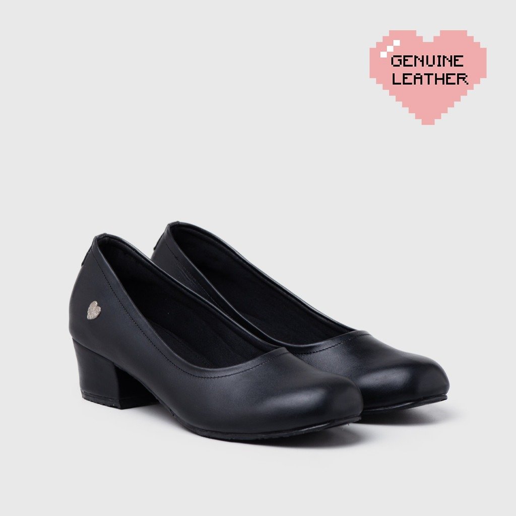 Martina Kitten Heels Genuine Leather Black