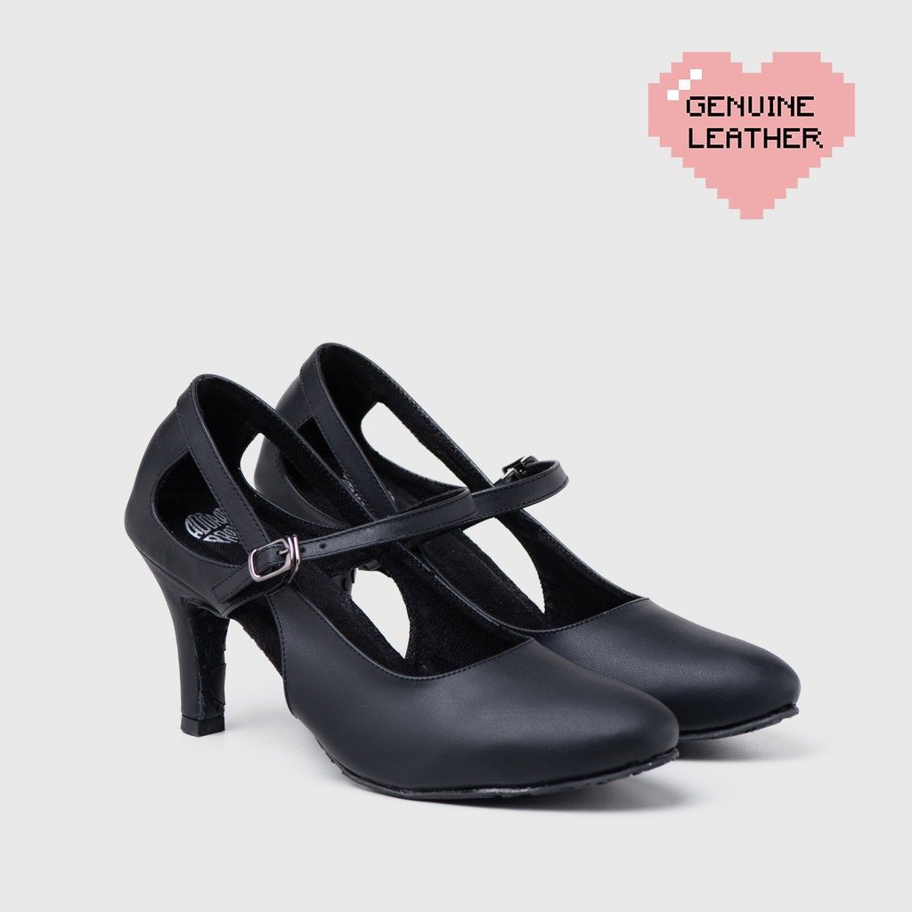Decimal Heels Genuine Leather Black
