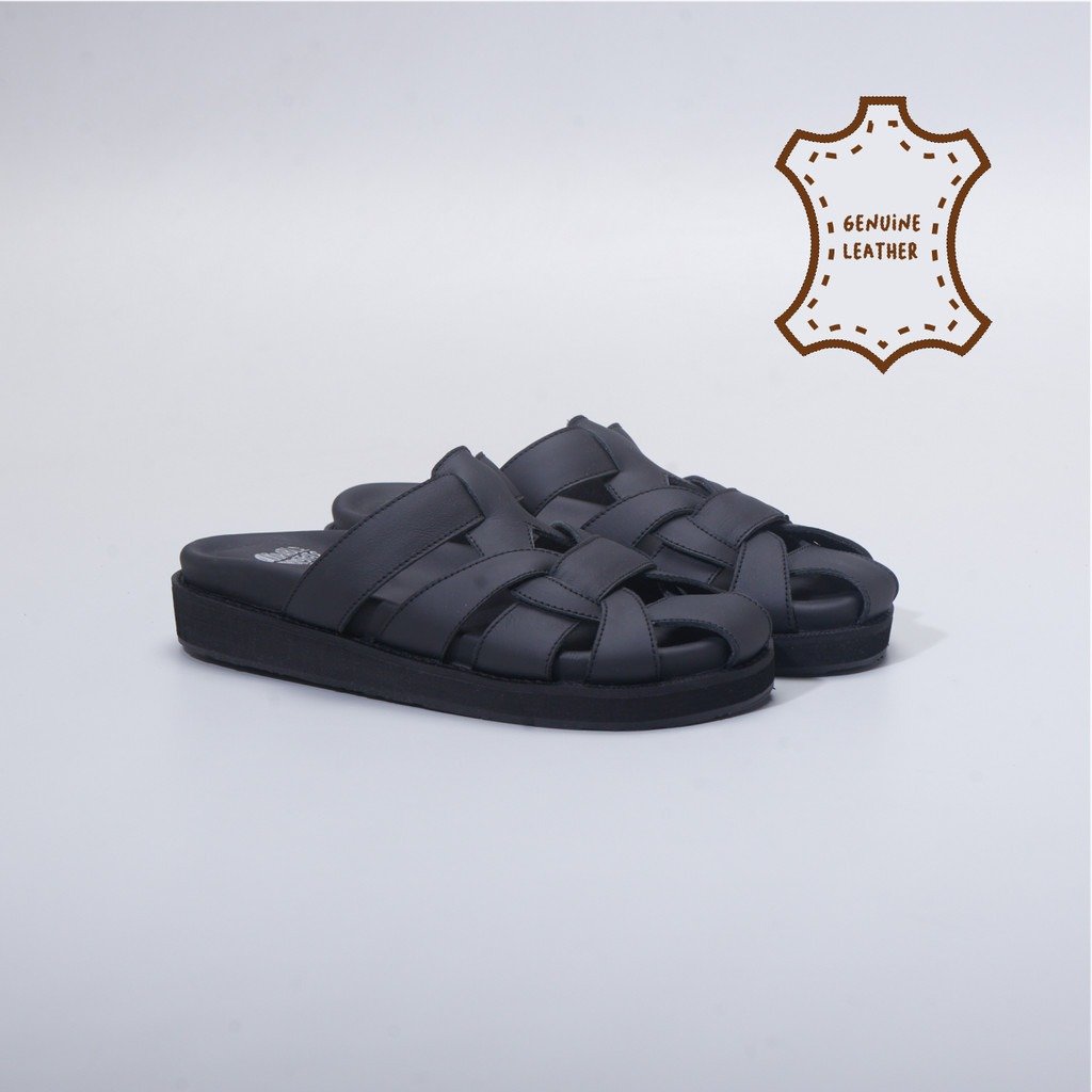 Asfiti Sandals Genuine Leather Black