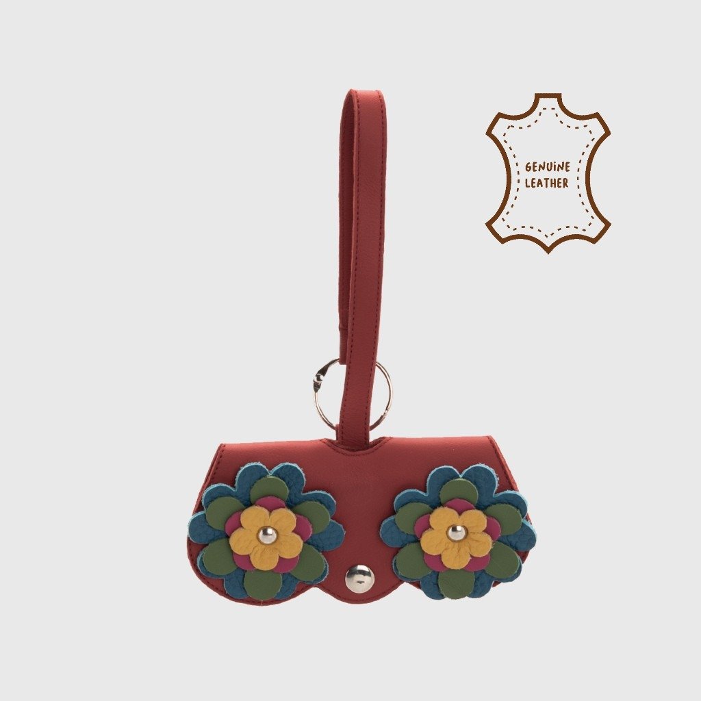 Posie Glasses Leather Case Red