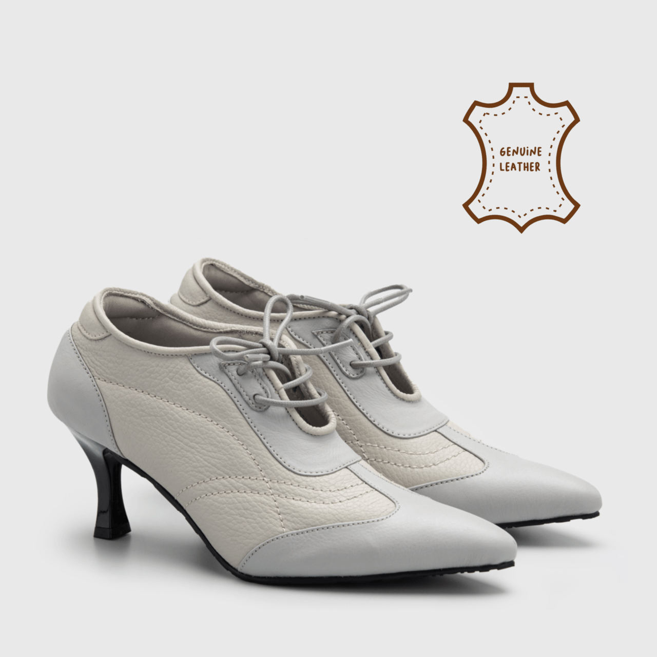 Joyce Heels Genuine Leather Cream