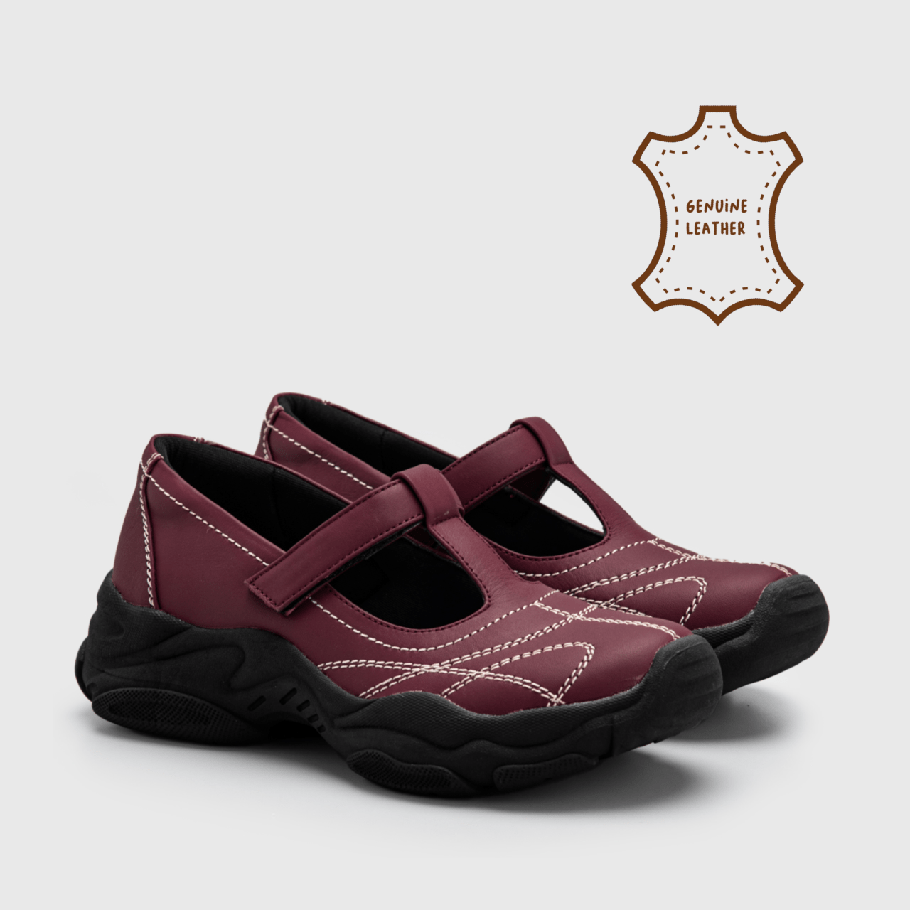 Allegra Sneakers Genuine Leather Maroon