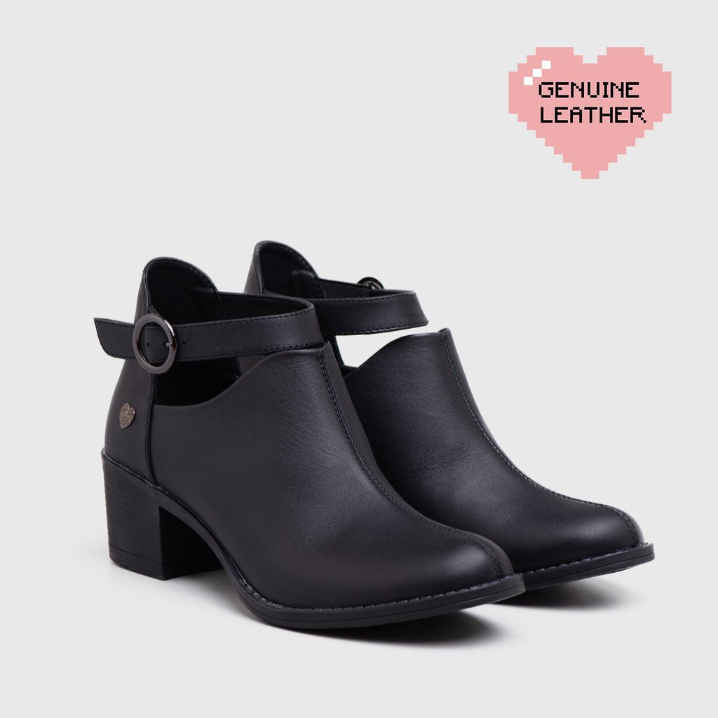 Lodka Boots Heels Genuine Leather Black