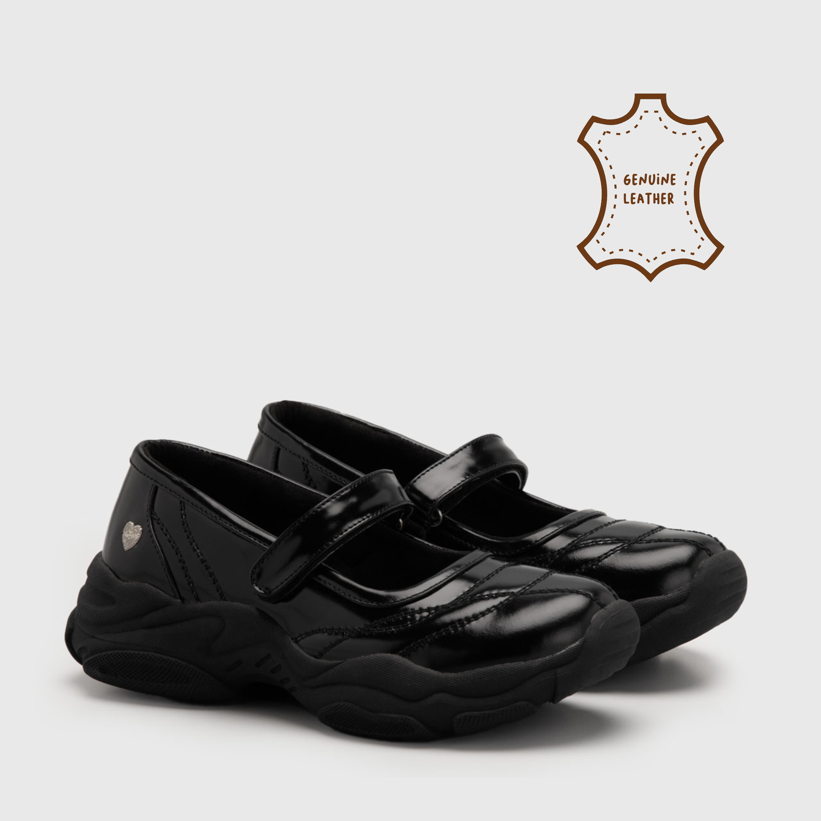 Kaneru Sneakers Genuine Leather Black