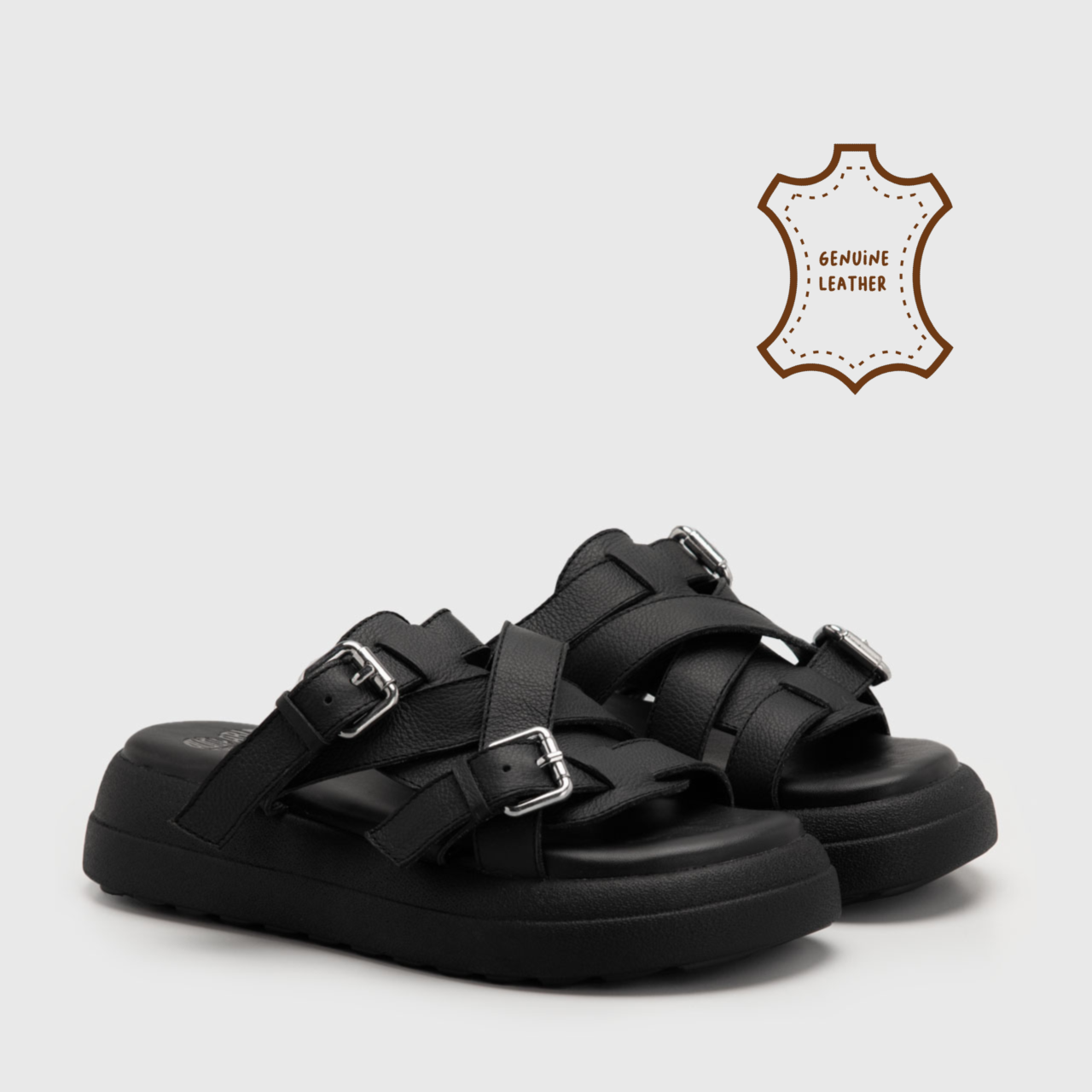 Lyanno Sandals Genuine Leather Black