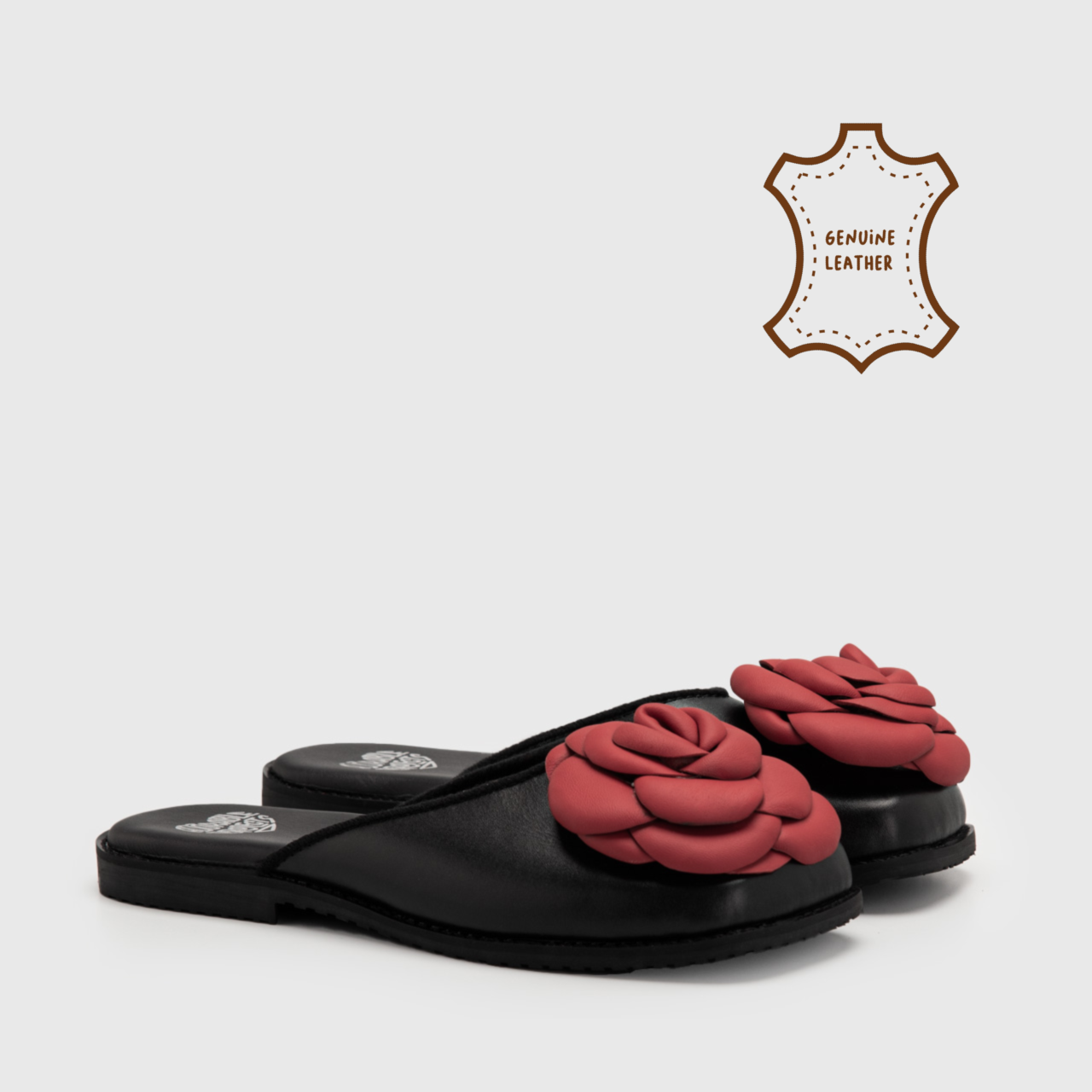 Hedna Mules Genuine Leather Black