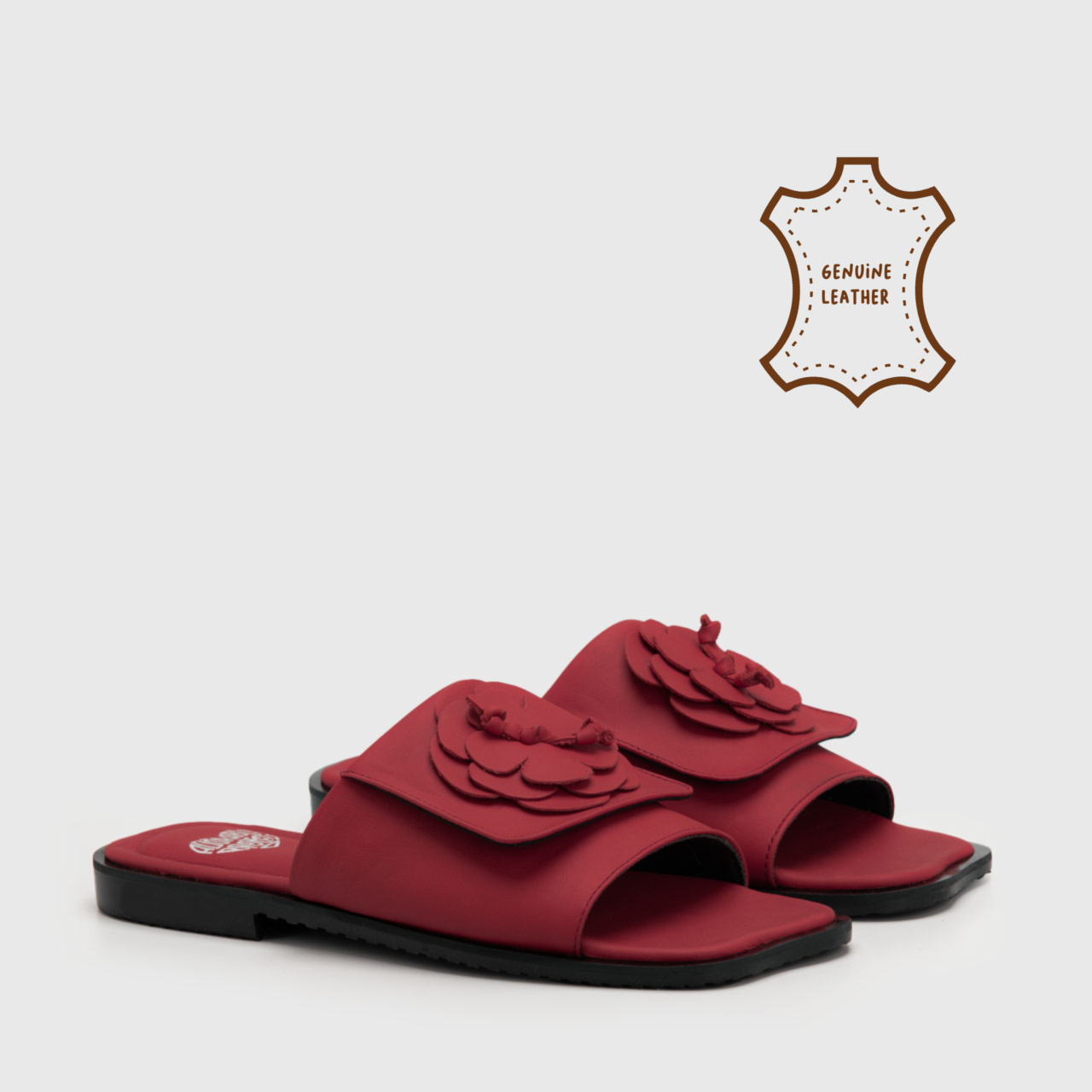 Lizey Sandals Genuine Leather Red