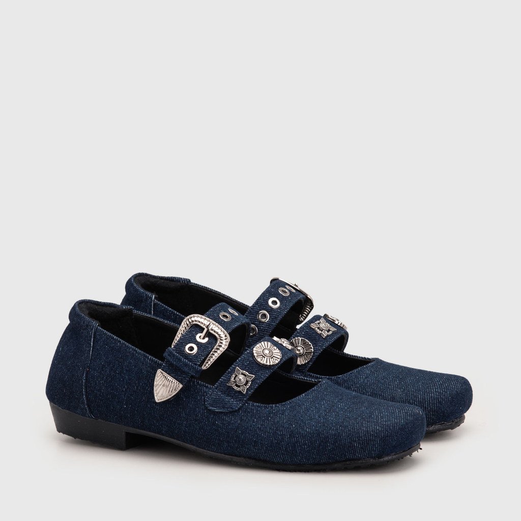 Brighit Britania Flat Shoes Denim