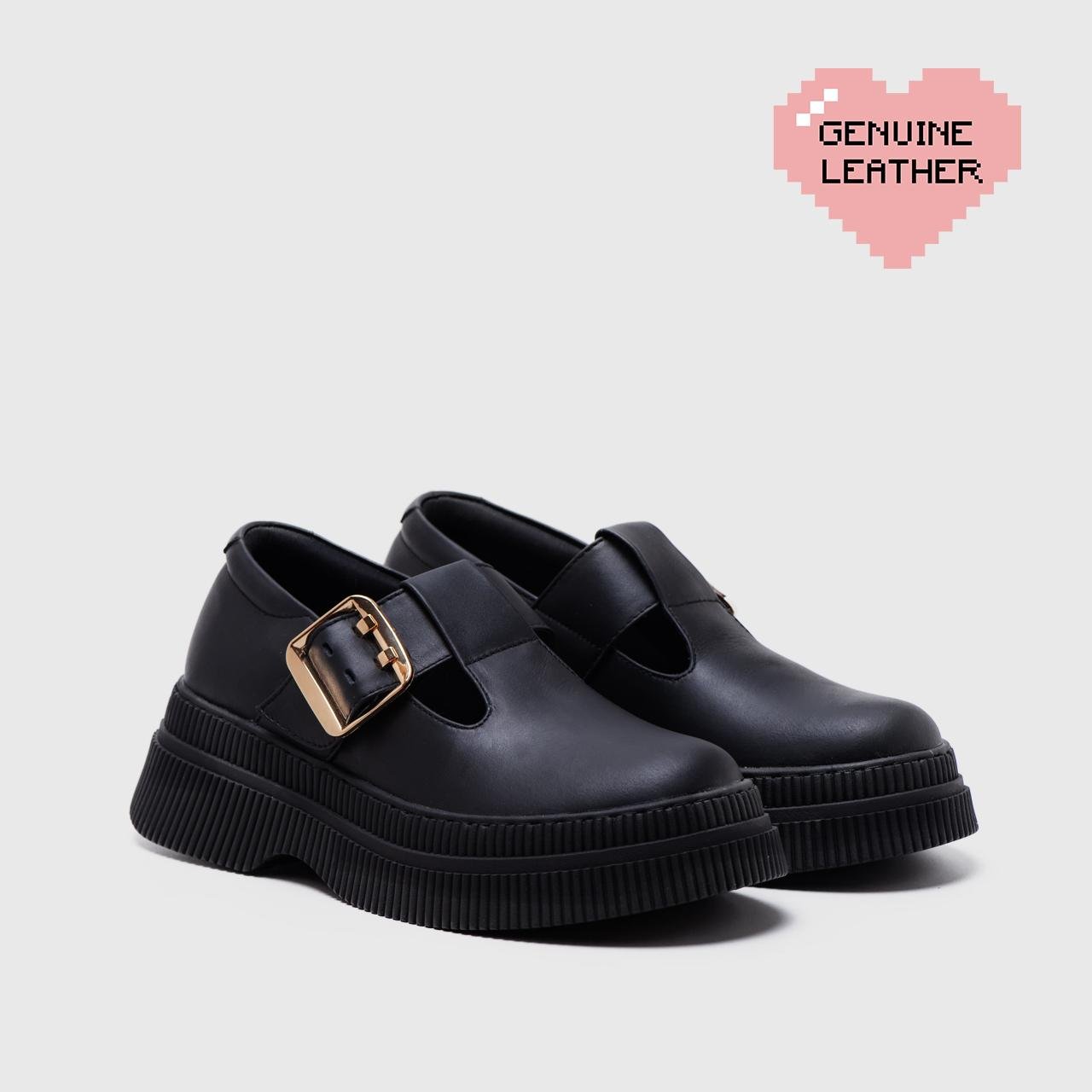 Jeanne Oxford Genuine Leather Black