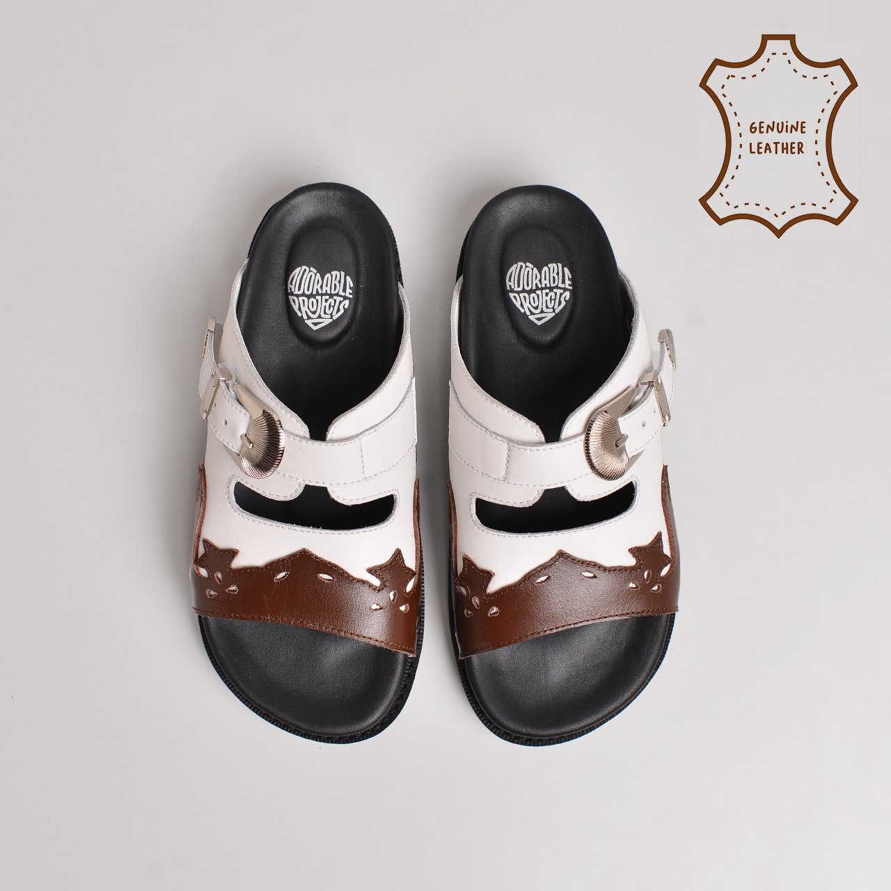 Axcima Sandals Genuine Leather Tritone White