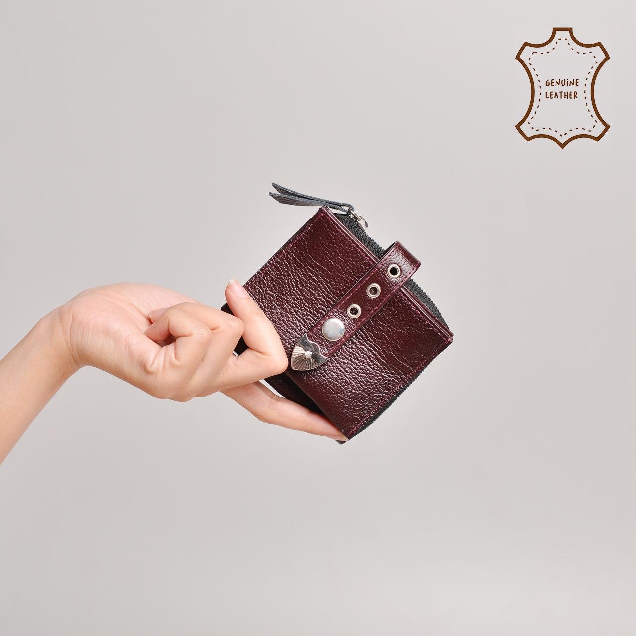 Naillya Wallet Genuine Leather Maroon