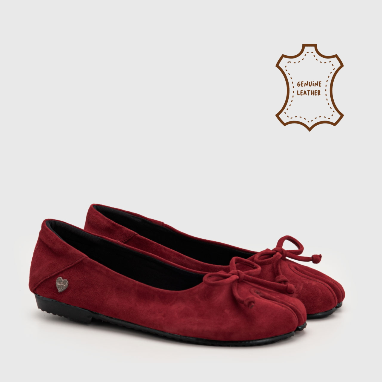 Evodia Flat Shoes Genuine Suede Red