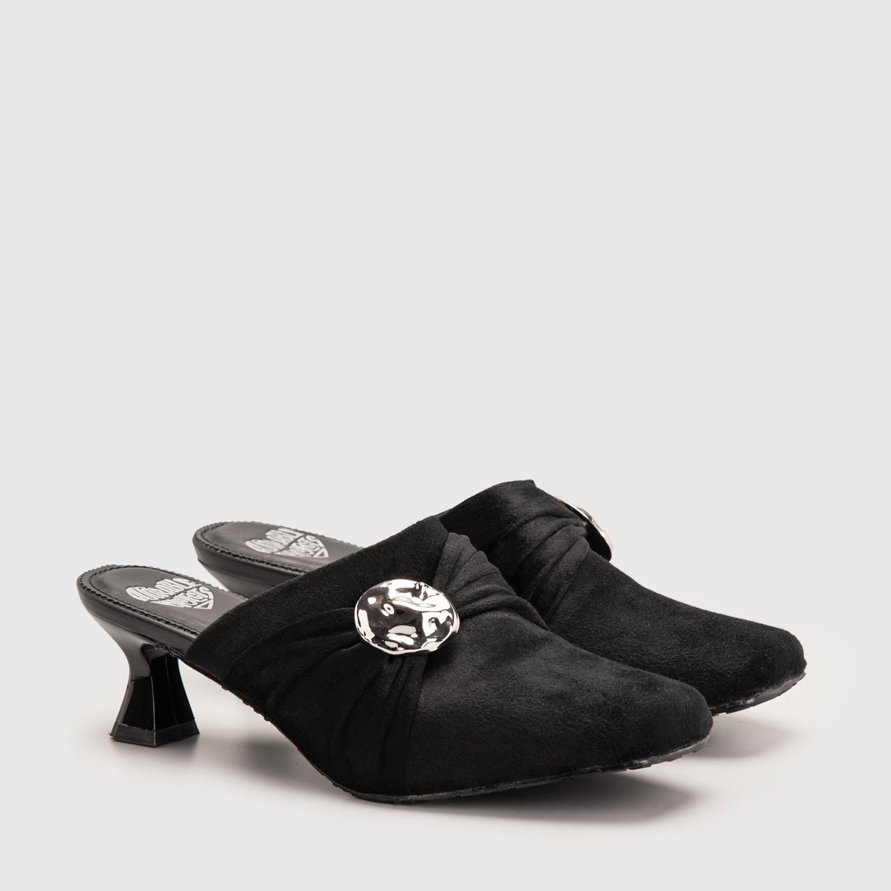 Hertha Mules Heels Black