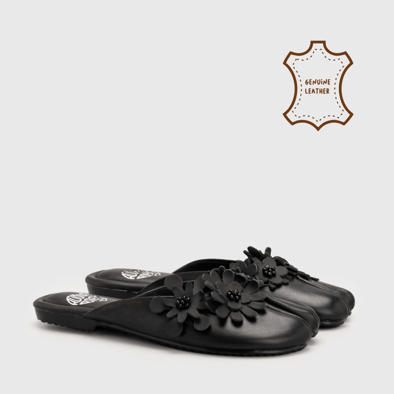 Nitha Mules Genuine Leather Black