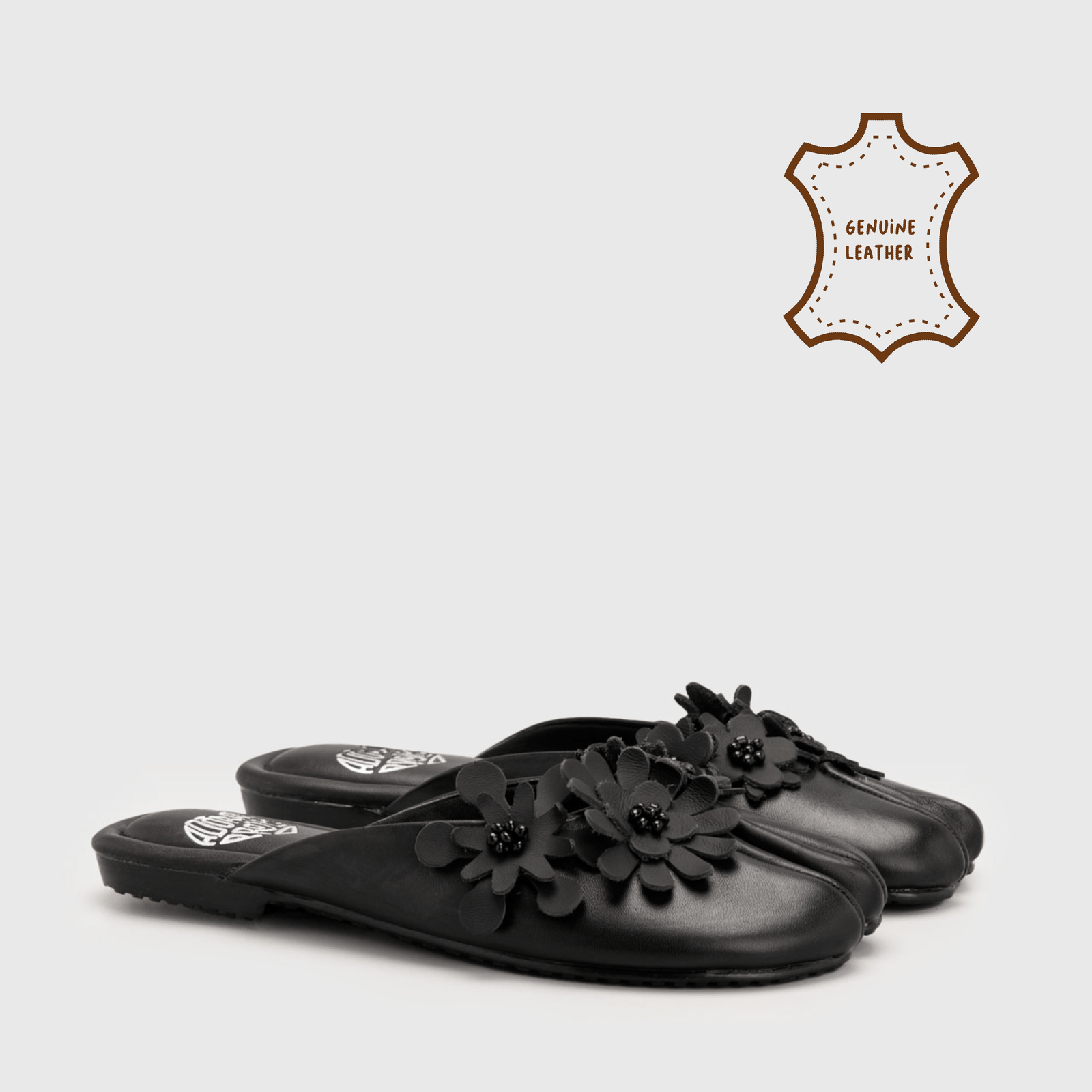 Nitha Mules Genuine Leather Black