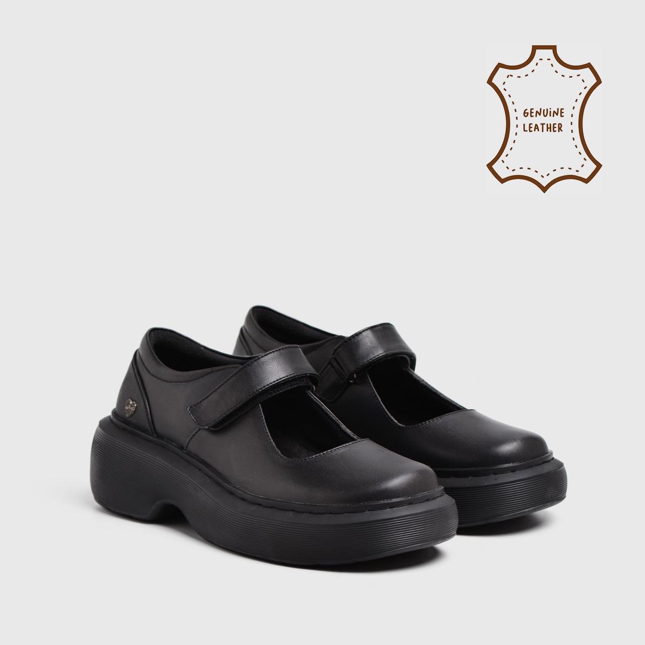 Karina Oxford Genuine Leather Black