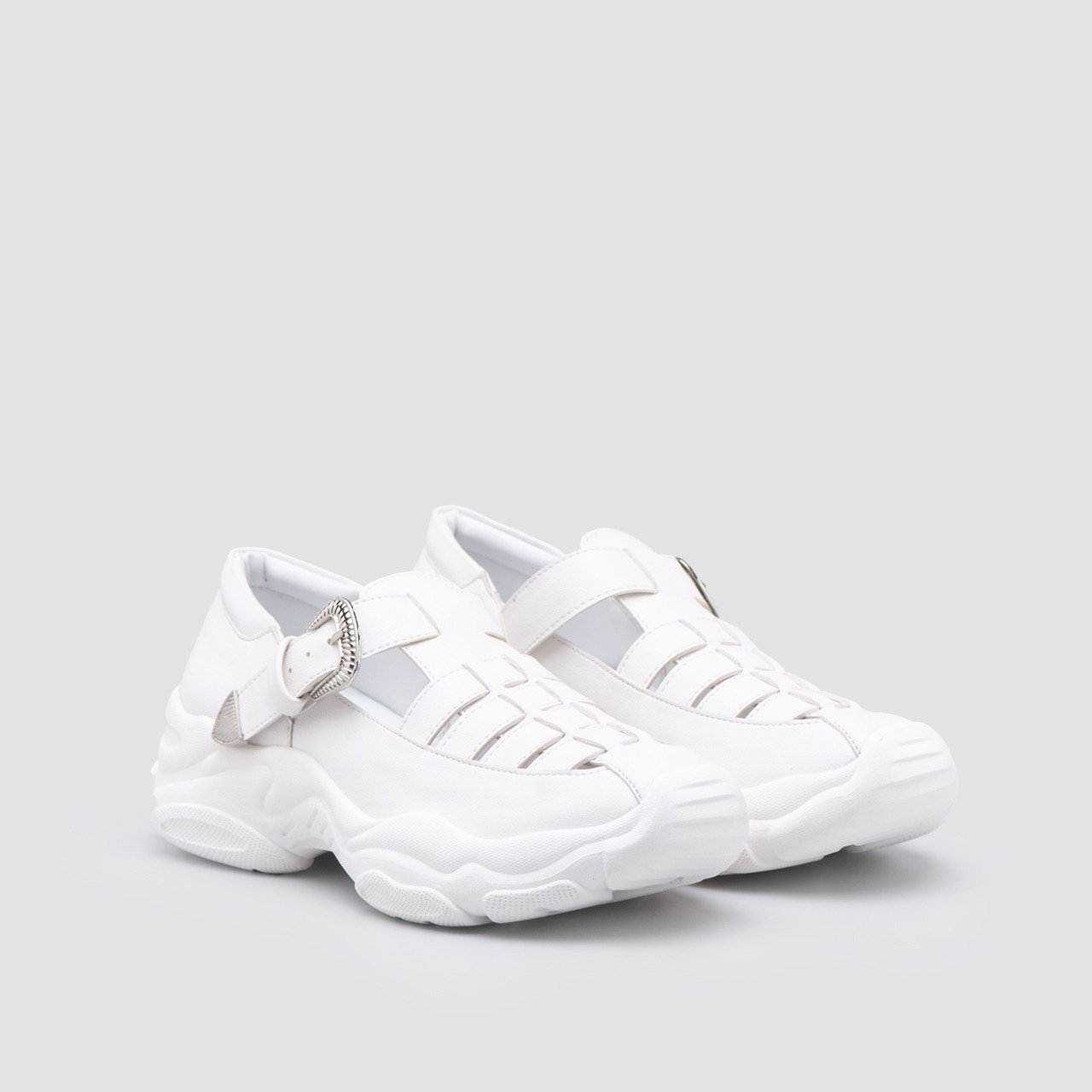 Dyra Platform Sandals White