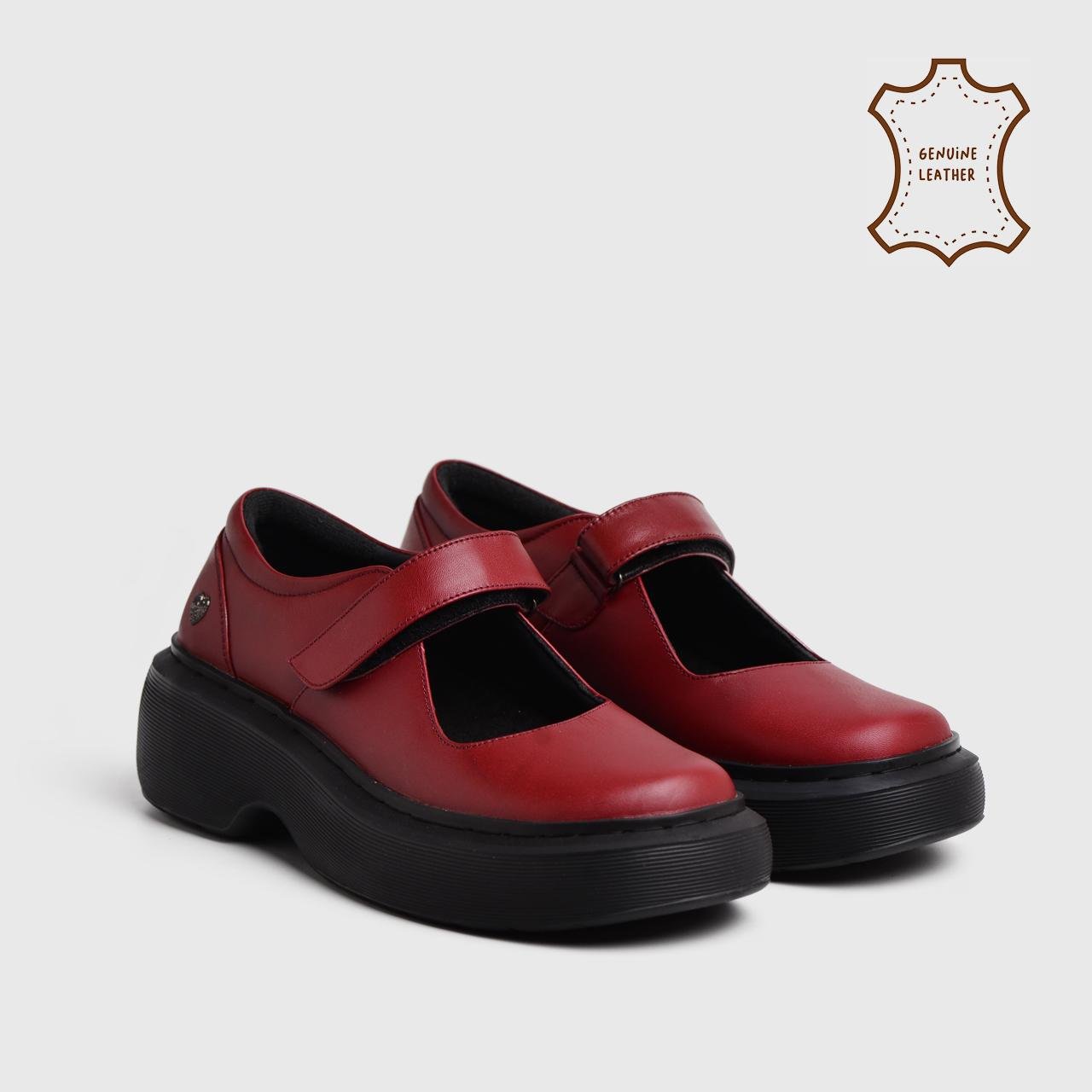 Karina Oxford Genuine Leather Maroon